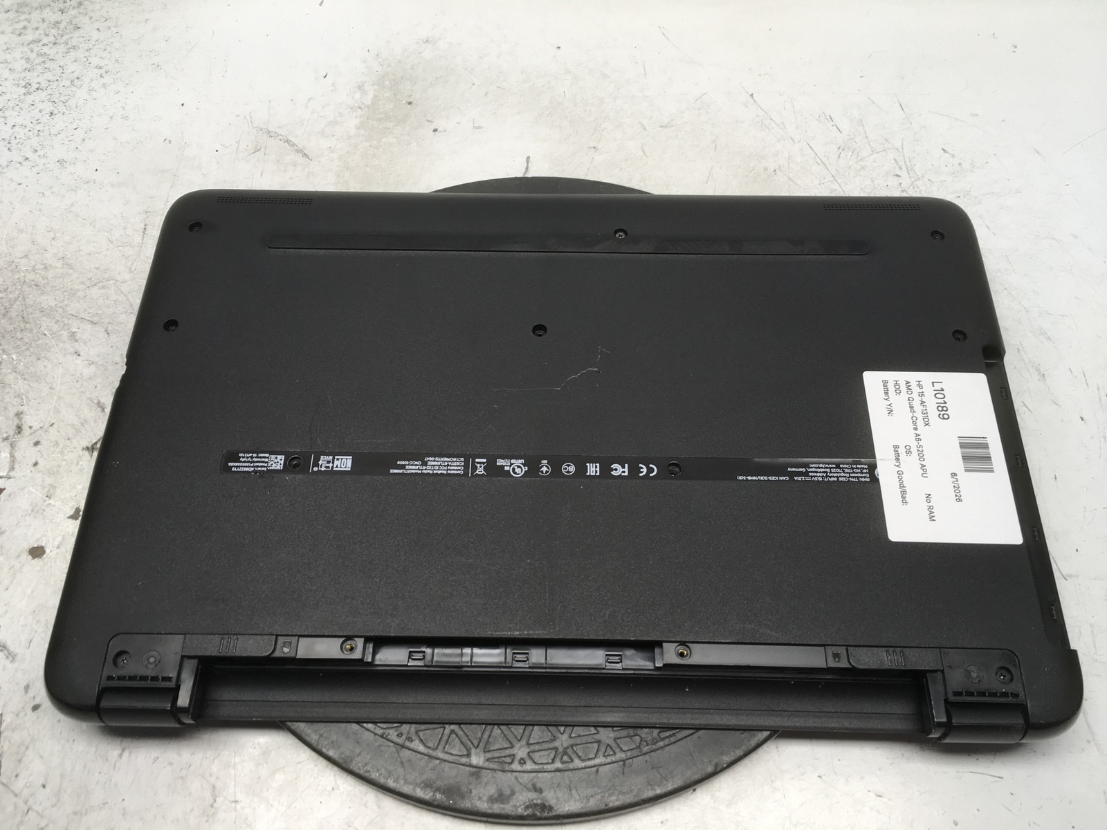 HP 15-AF131DX AMD Quad-Core A6-5200 APU 2GHz No RAM NO HDD No Batt