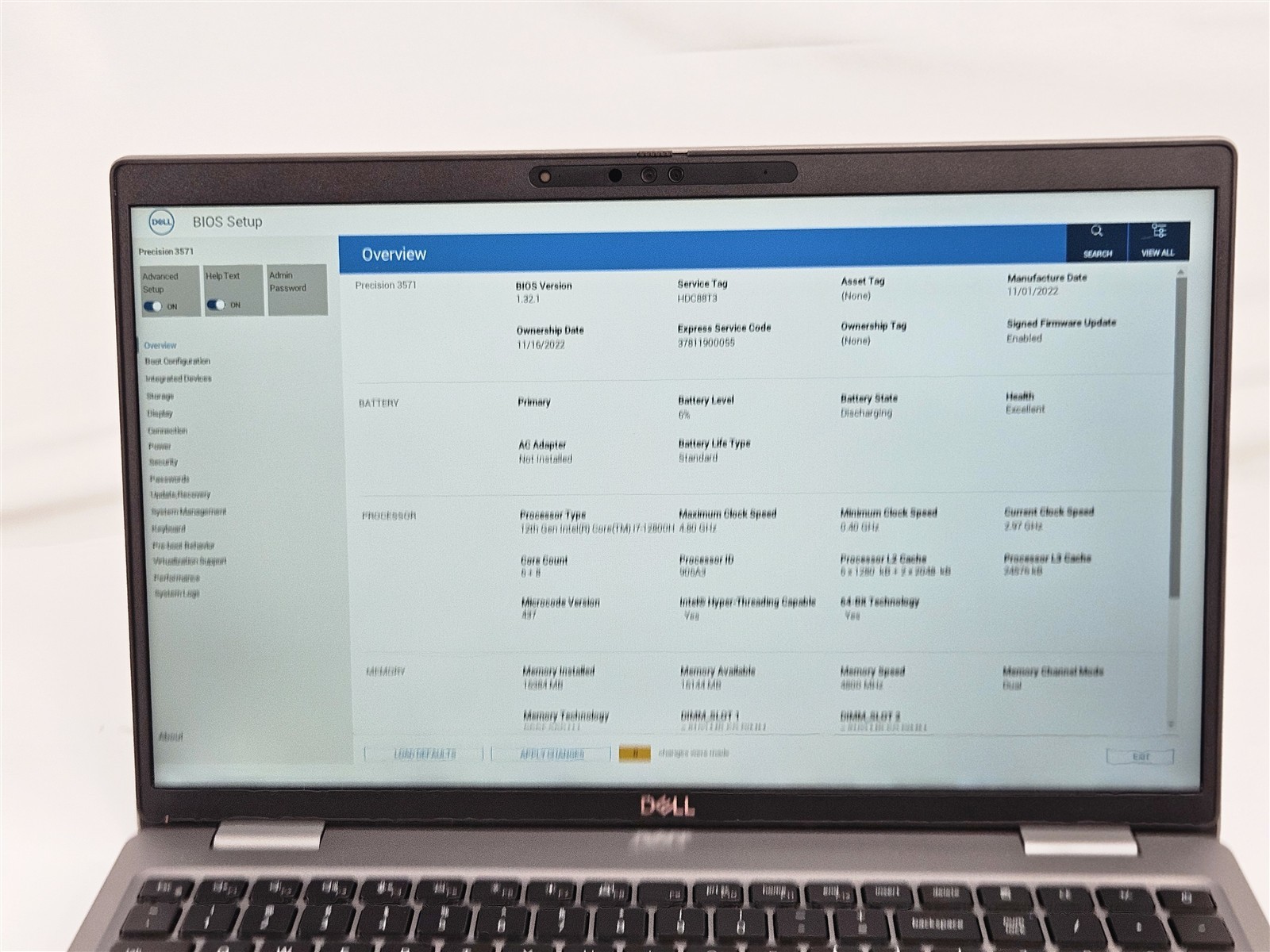 Dell Precision 3571 Mobile Workstation i7-12800H 16GB 512GB SSD T600