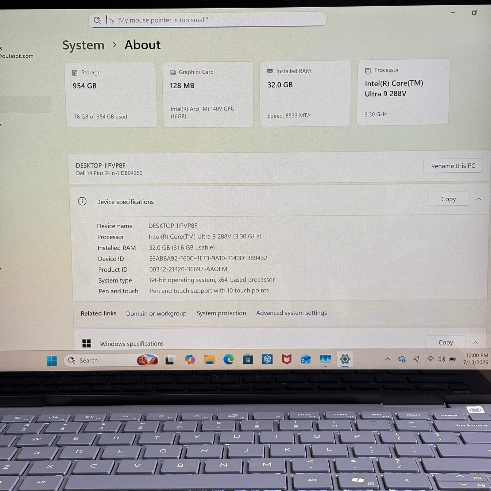 Dell 14 Plus DB04250 14-inch 2-in-1 Laptop Intel Core Ultra 9 32GB 1TB Ice Blue