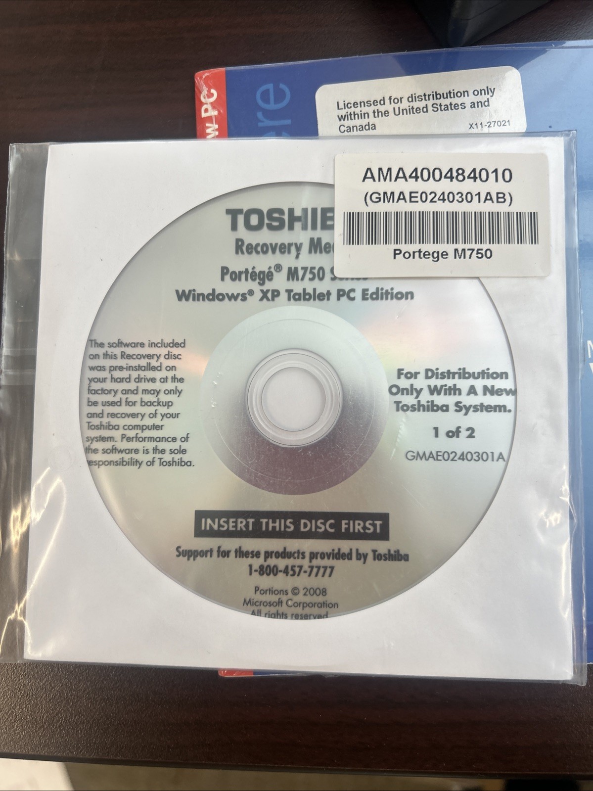 Toshiba Portege M750-S7212 12.1 LCD Touchscreen Tablet C2D 2.4Ghz 2GB 160GB