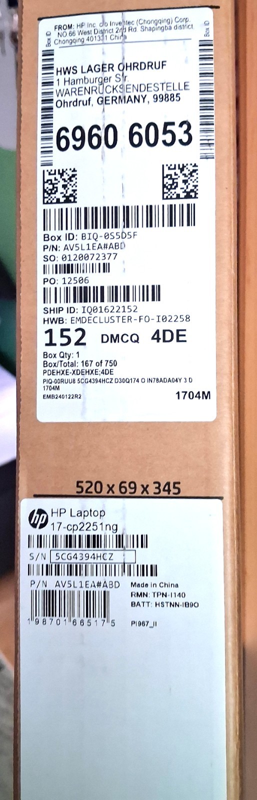 HP 17-cp2251ng Laptop 17.3 inch AMD Ryzen 5 752OU 512GB SSD Like New,