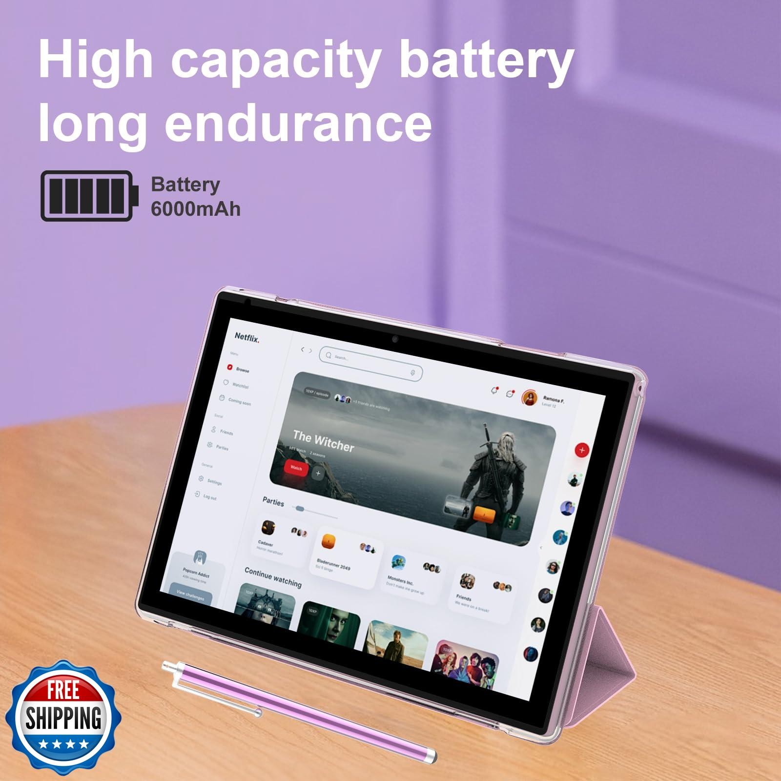 ATOZEE 10 inch Tablet with Keyboard 2 in 1 Android 14 Tablets Include Case Mo