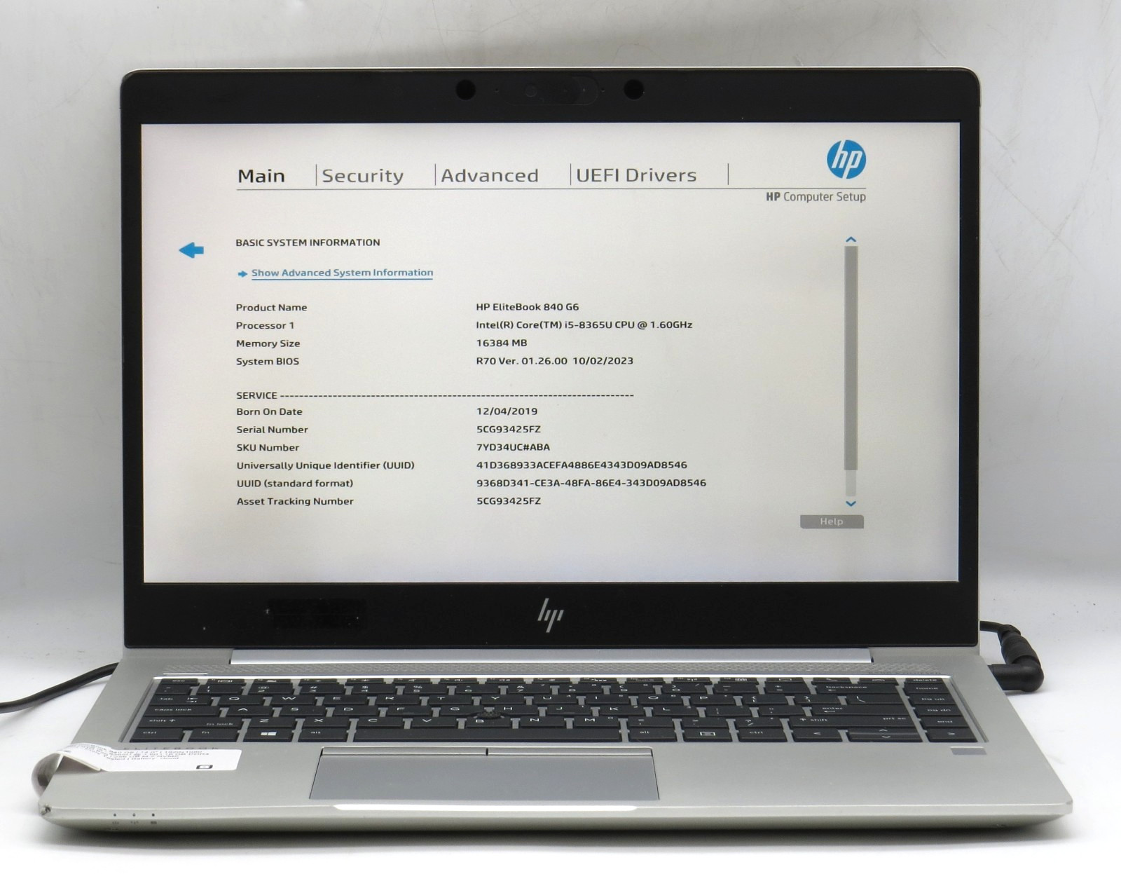 HP EliteBook 840 G6/i5-8365U @1.60 | 16GB DDR4 RAM | 256GB M.2 | No OS w/AC