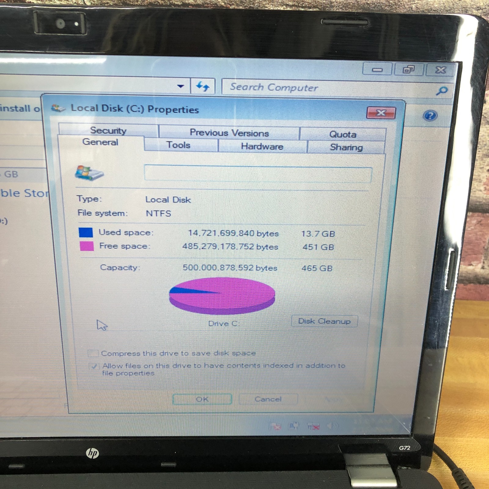 HP Pavilion g7 Retro Gaming Laptop Computer AMD Phenom 2.6GHz 4GB RAM (Windows7)