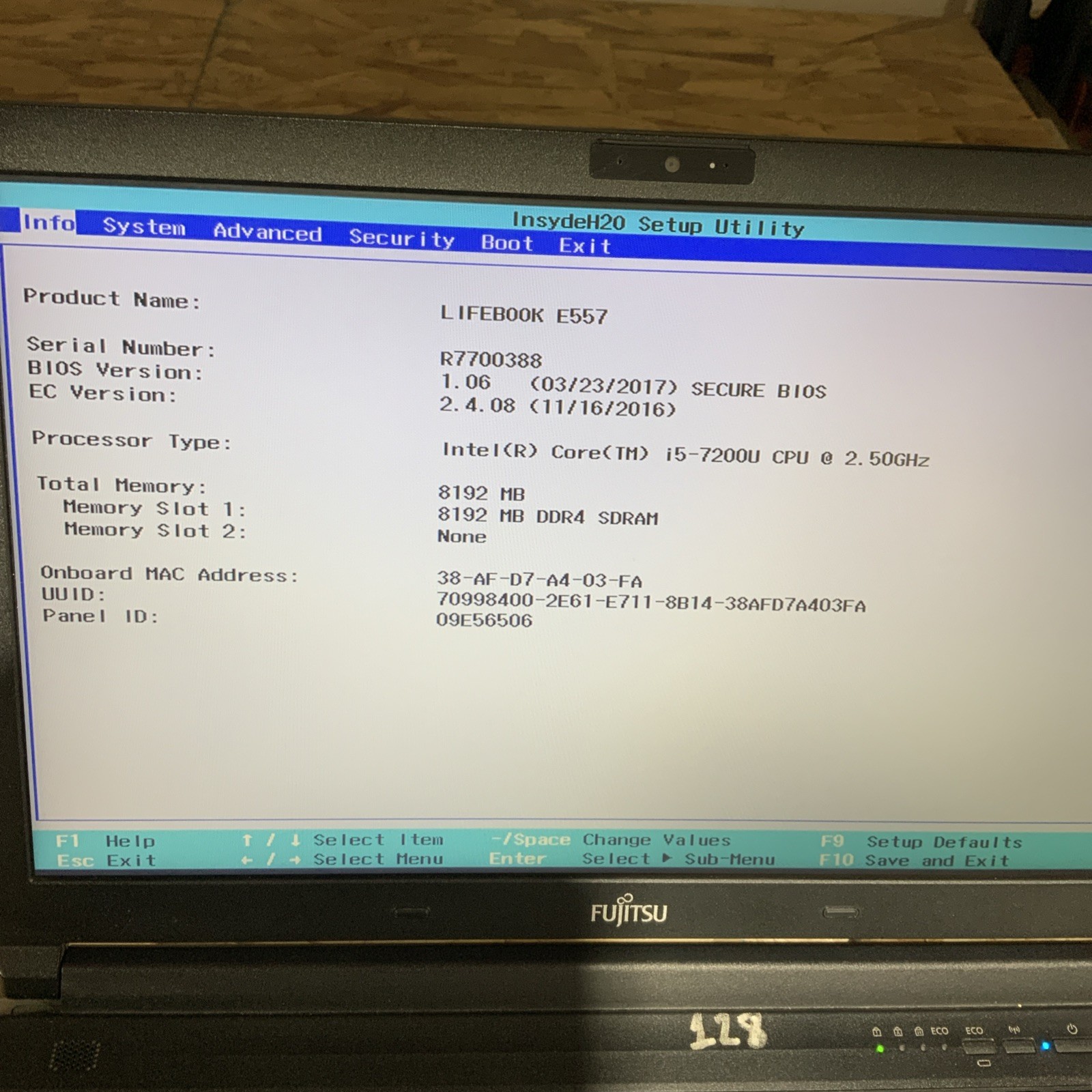 Fujitsu Lifebook E557 Intel Core i5-7200U 2.50GHz 8GB RAM 128GB SSD Win B112