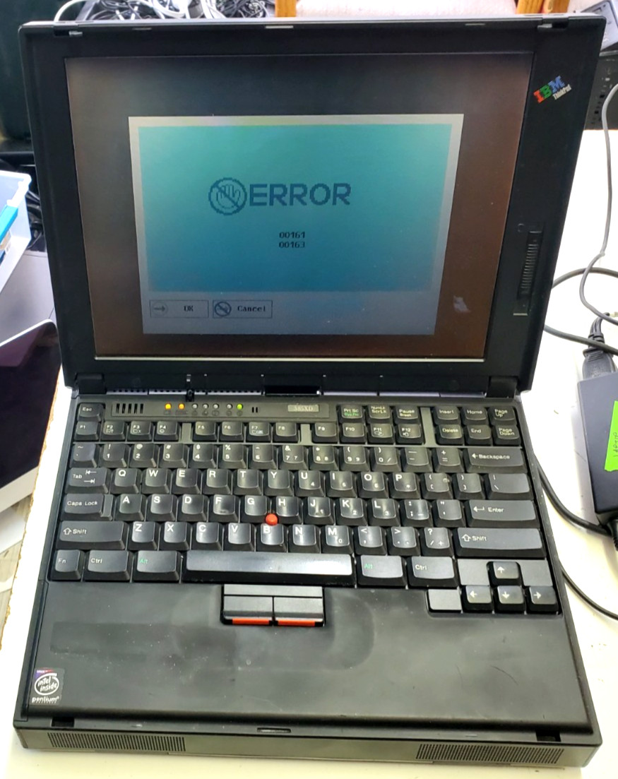 IBM 385XD Laptop Posts To Bios Hard Drive Bad See Pictures 96 Mb Type 2635