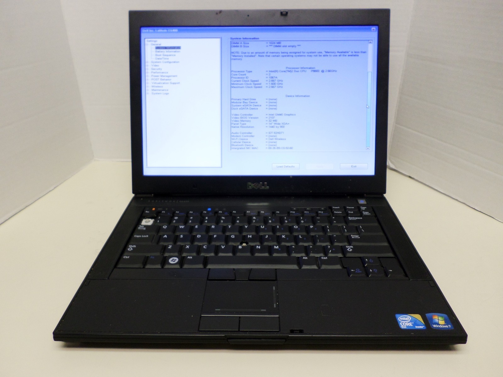 Dell Latitude e6400 14″ Laptop Intel Core 2 Duo 2.66 GHz CPU, C2D 1GB RAM