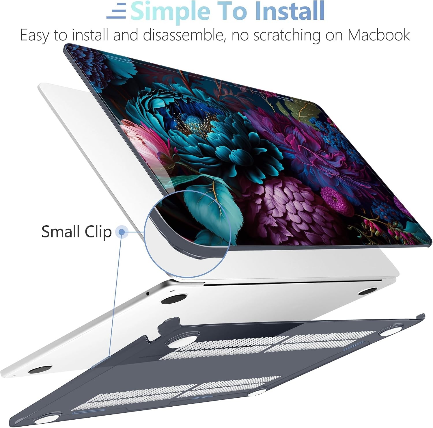 Case for MacBook Air 15 inch 2026 2025 2024 2023, Beautiful Fantasy Flower Shell