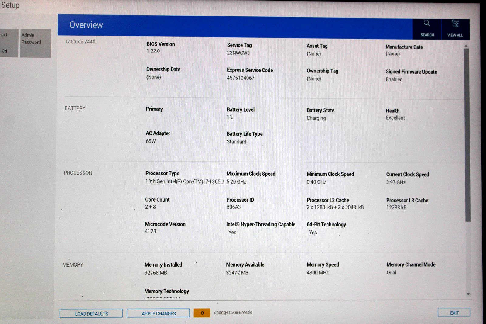 Dell Latitude 7440 14″ 13th Gen Touch intel Core i7-1365U 32GB RAM 256GB SSD