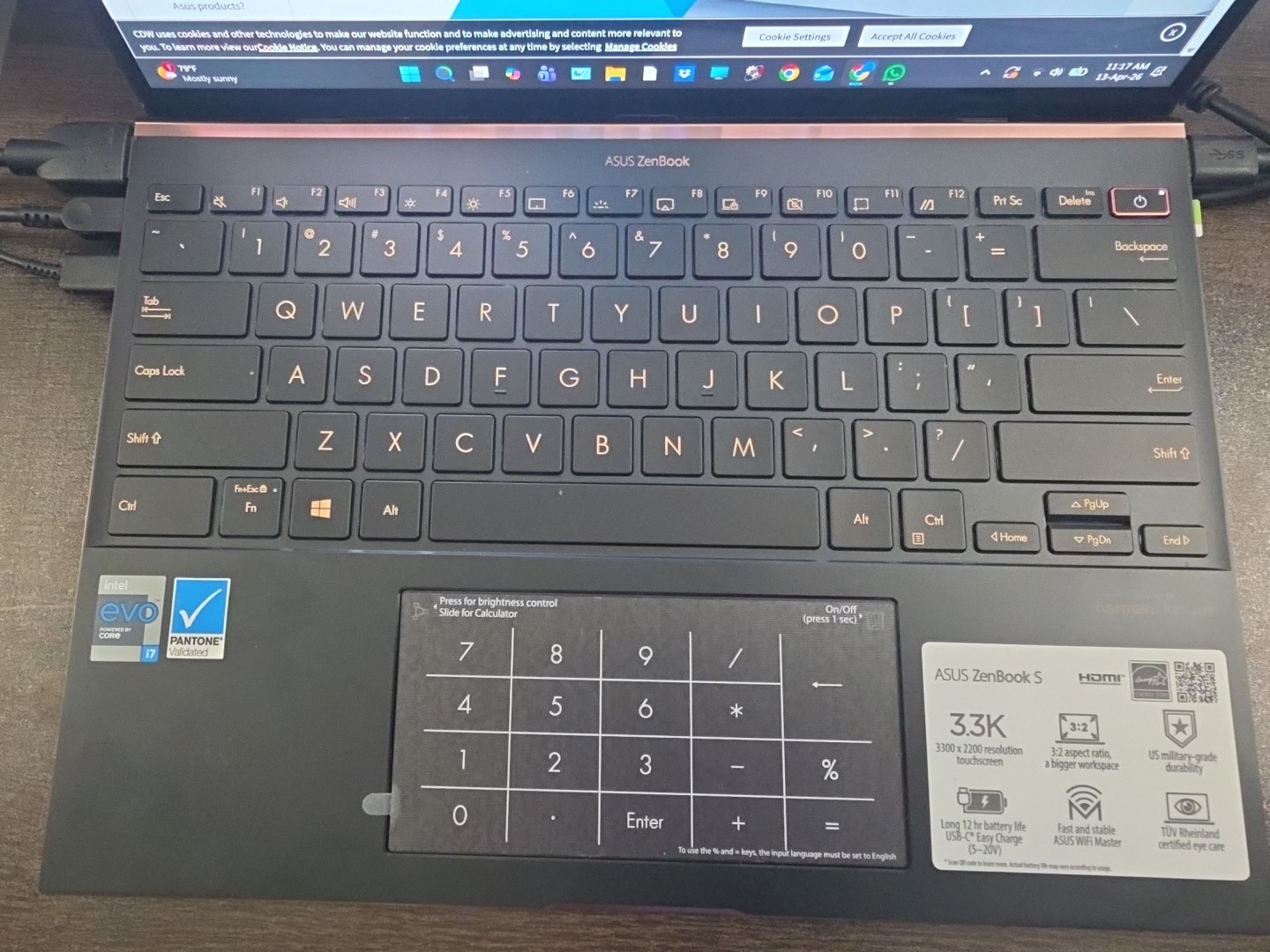 ASUS ZenBook S UX393EA-XB77T 13.9″ Touch Intel i7-1165G7 16GB 1TB W11 PRO GOLD