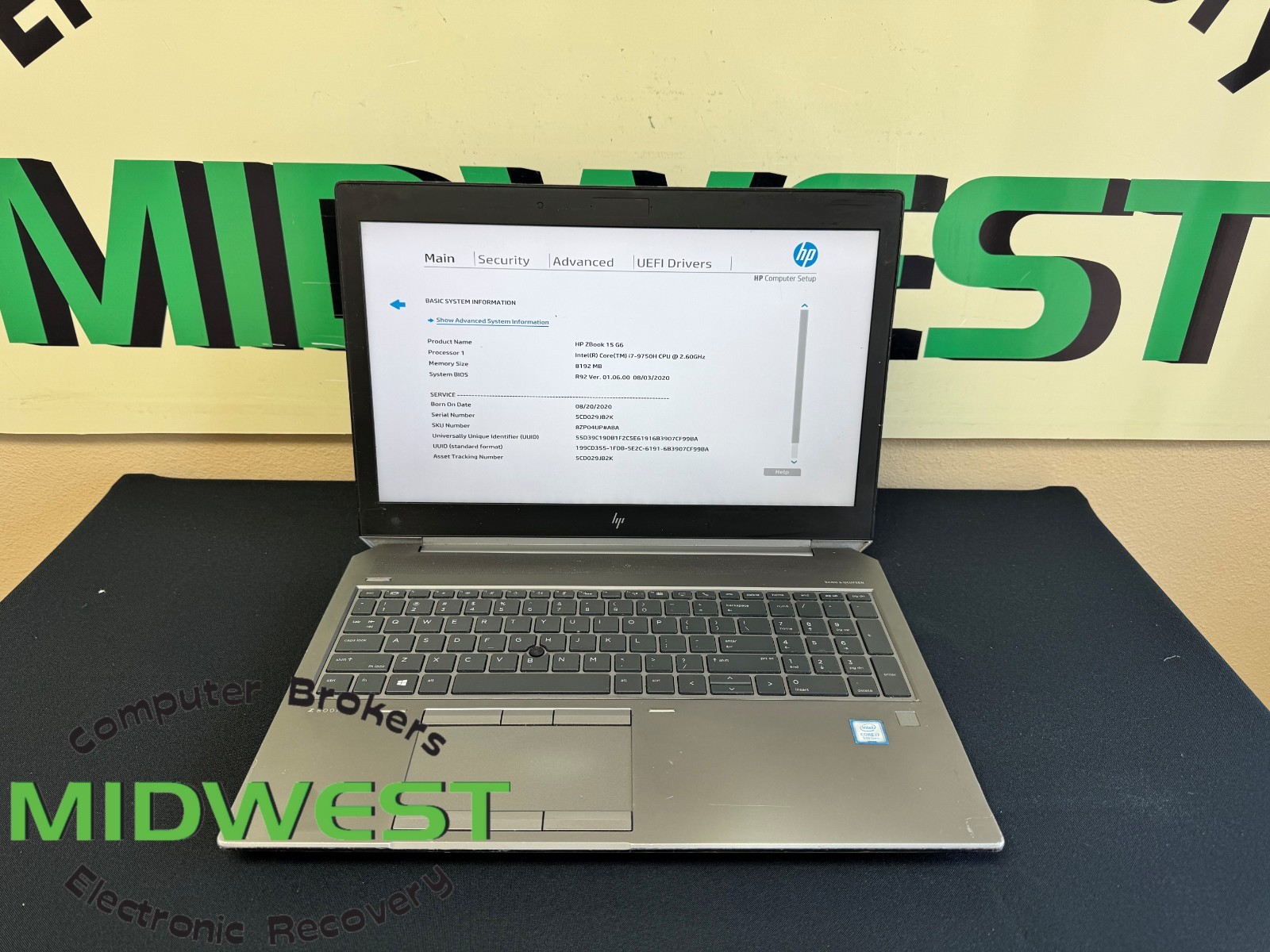 HP ZBook 15 G6 i7-9750H 2.6GHz 8GB RAM (NO OS/HDD/SSD)