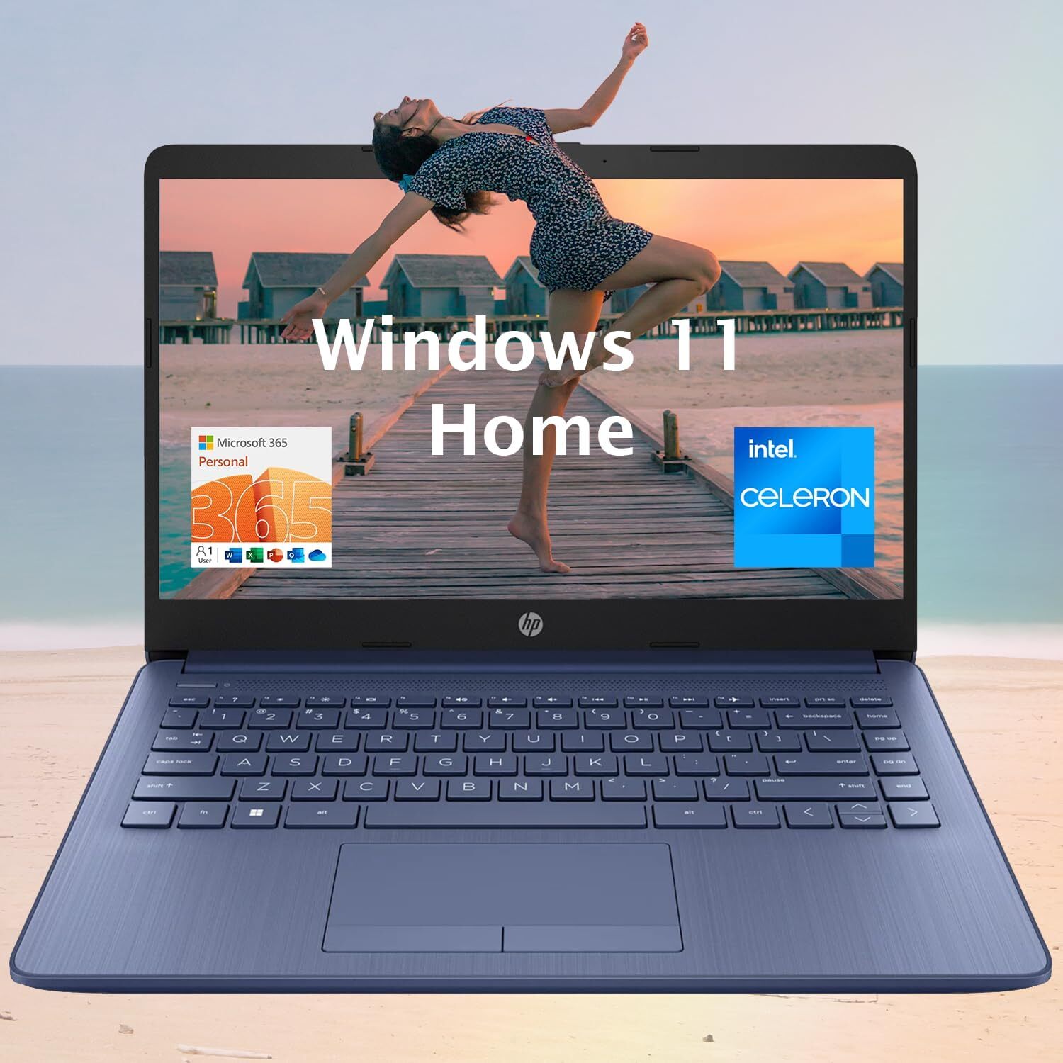 HP Stream 14″ HD Laptop, Intel Celeron N4120, 4GB RAM, 64GB eMMC Win11 Home