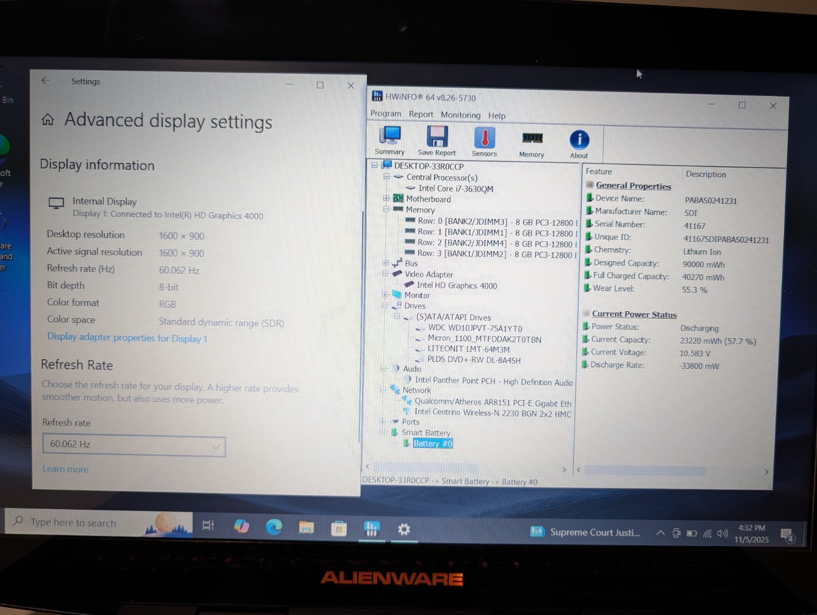 Alienware M17x R4 — i7 3rd Gen 32GB RAM 2TB SSD + 1TB HD | Triple XP + 7 + 10