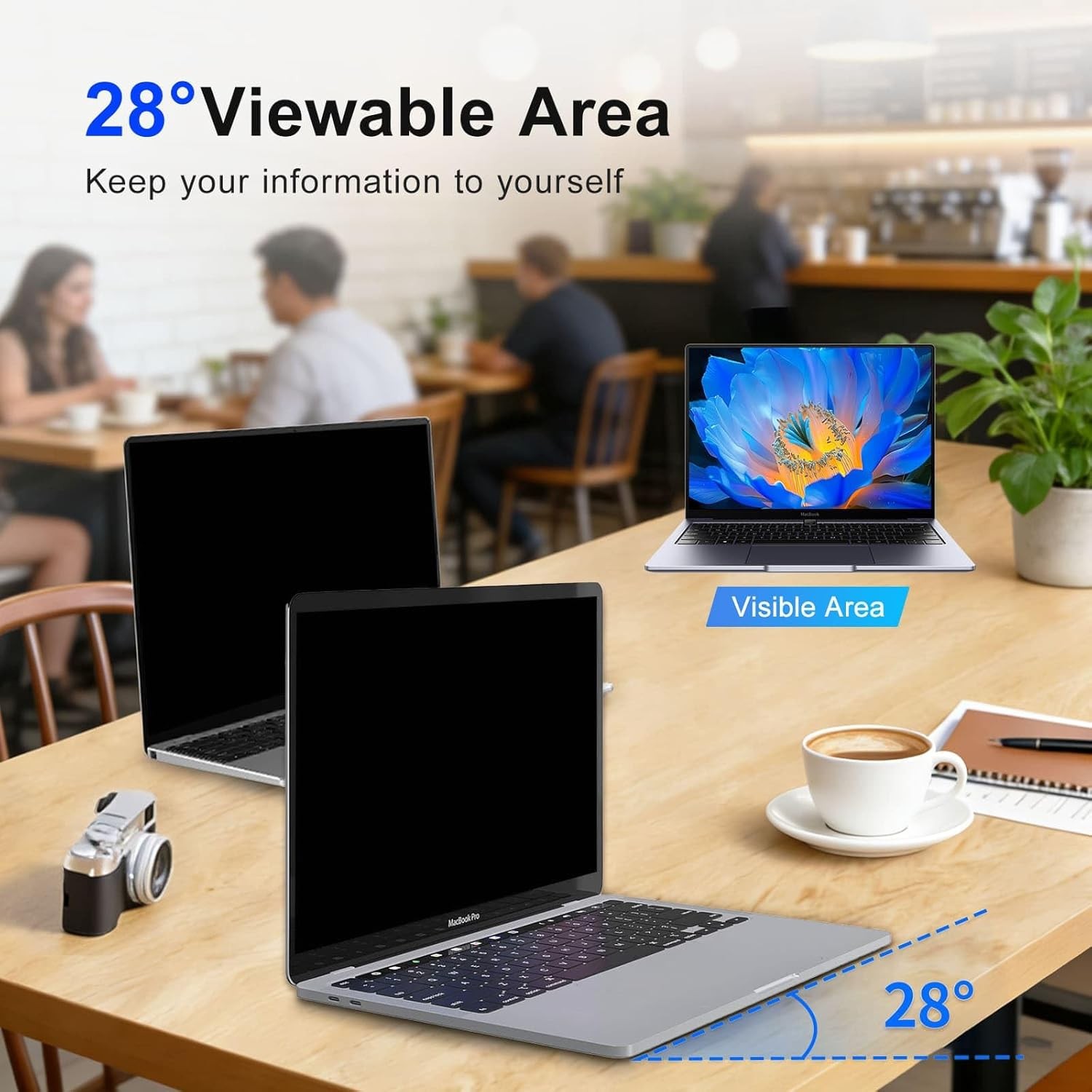 15.6 Inch Laptop Privacy Screen 16:9 Aspect Ratio, Removable Anti-Blue/Glare Fil