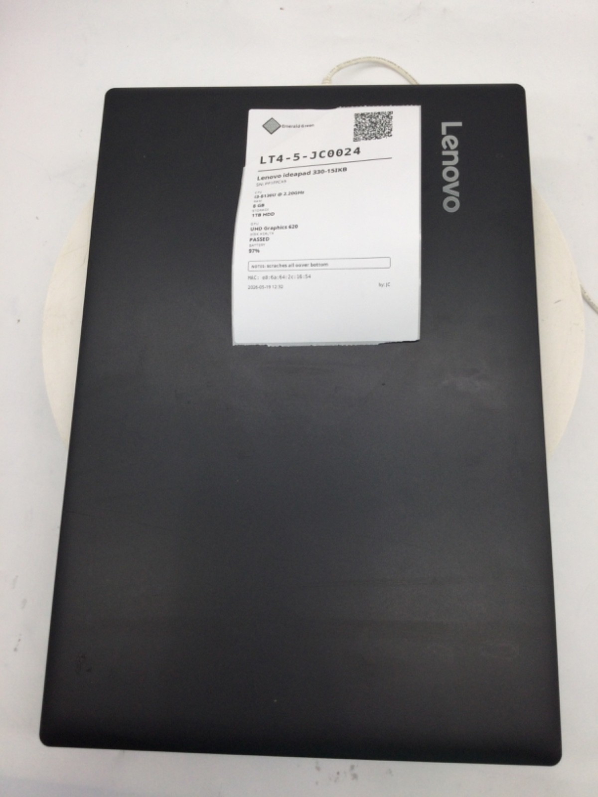 Lenovo IdeaPad 330 15.6″ Laptop i3-8130U 8GB RAM 1TB HDD Windows 11 Pro Used RD