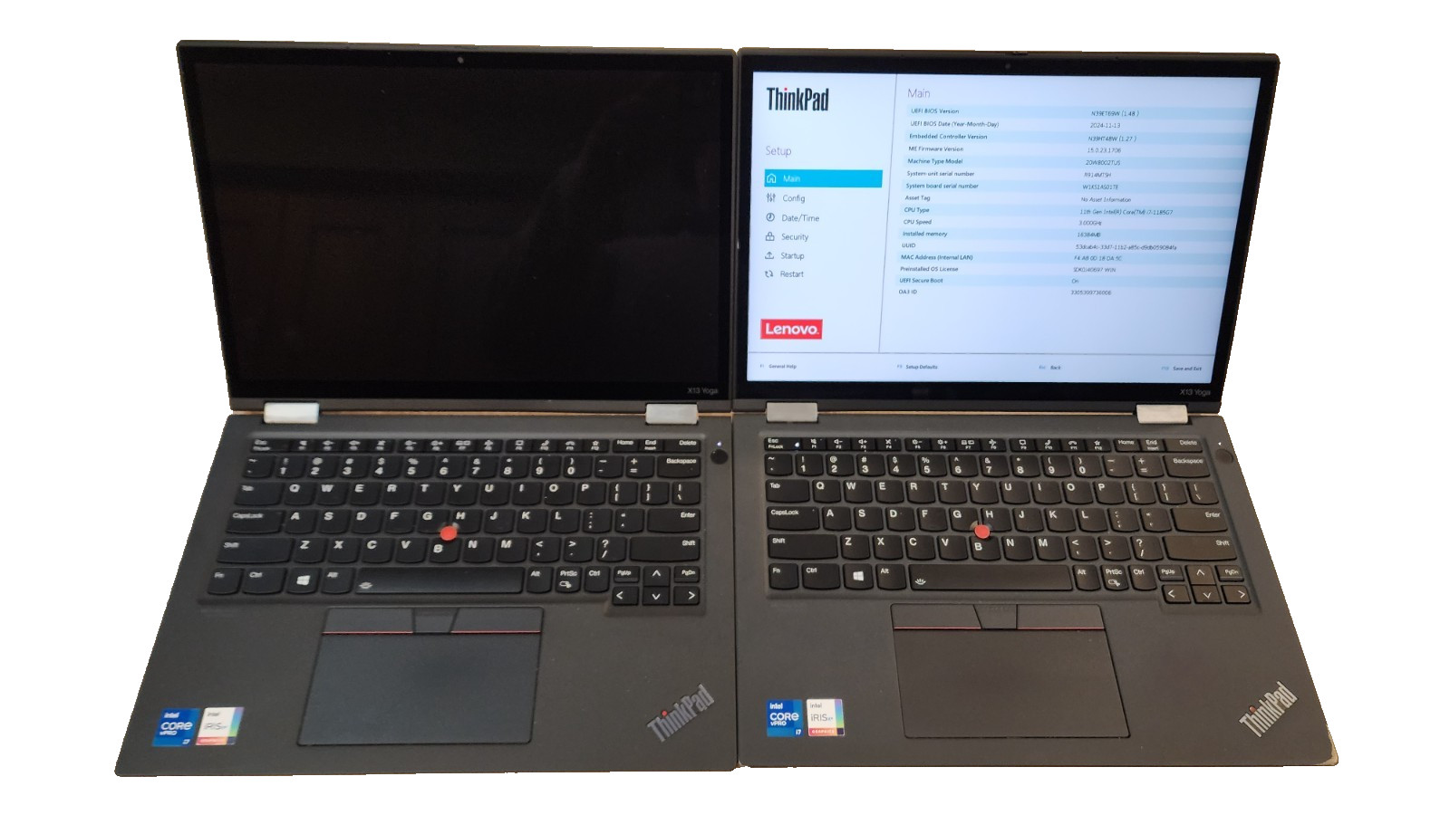 2x Lot Lenovo ThinkPad X13 Yoga Gen 2 i7-1185G7 16GB DDR4 512GB M.2 Laptops