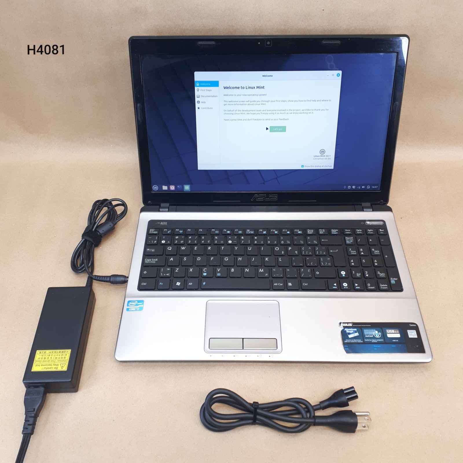 Asus X53E 15.6″ Laptop i7-2670QM 6GB RAM 750GB HDD DVD Linux Mint Cinnamon H4081