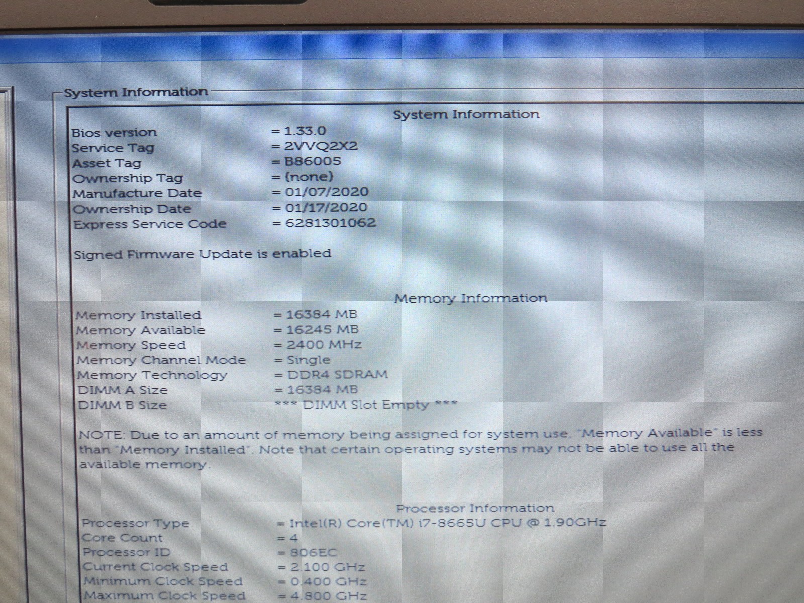 Dell Latitude 5500 i7-8665U @ 2.11Ghz 16GB DDR4 512GB m2 15.6″ Win 11 Home