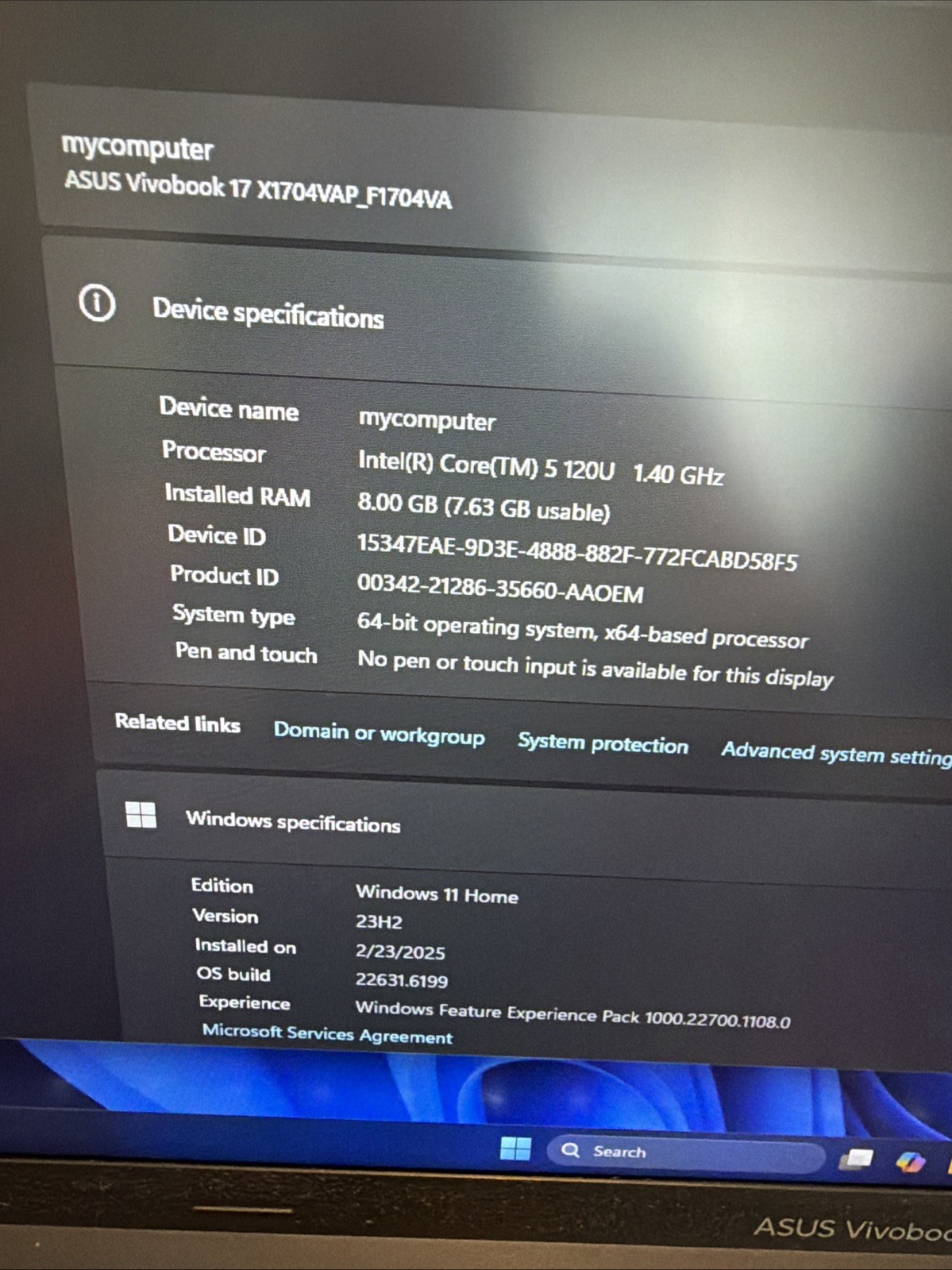 ASUS Vivobook 17 F1704V 17.3″ i5-120U 1.4GHz 8GB 512GB SSD Windows 11 Home