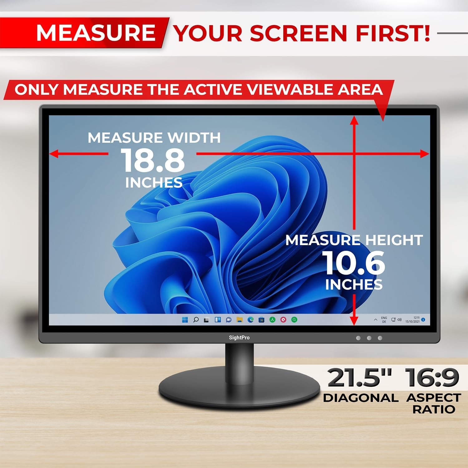 21.5 Inch 16:9 Computer Privacy Screen Filter for Monitor – Anti-Glare Protector