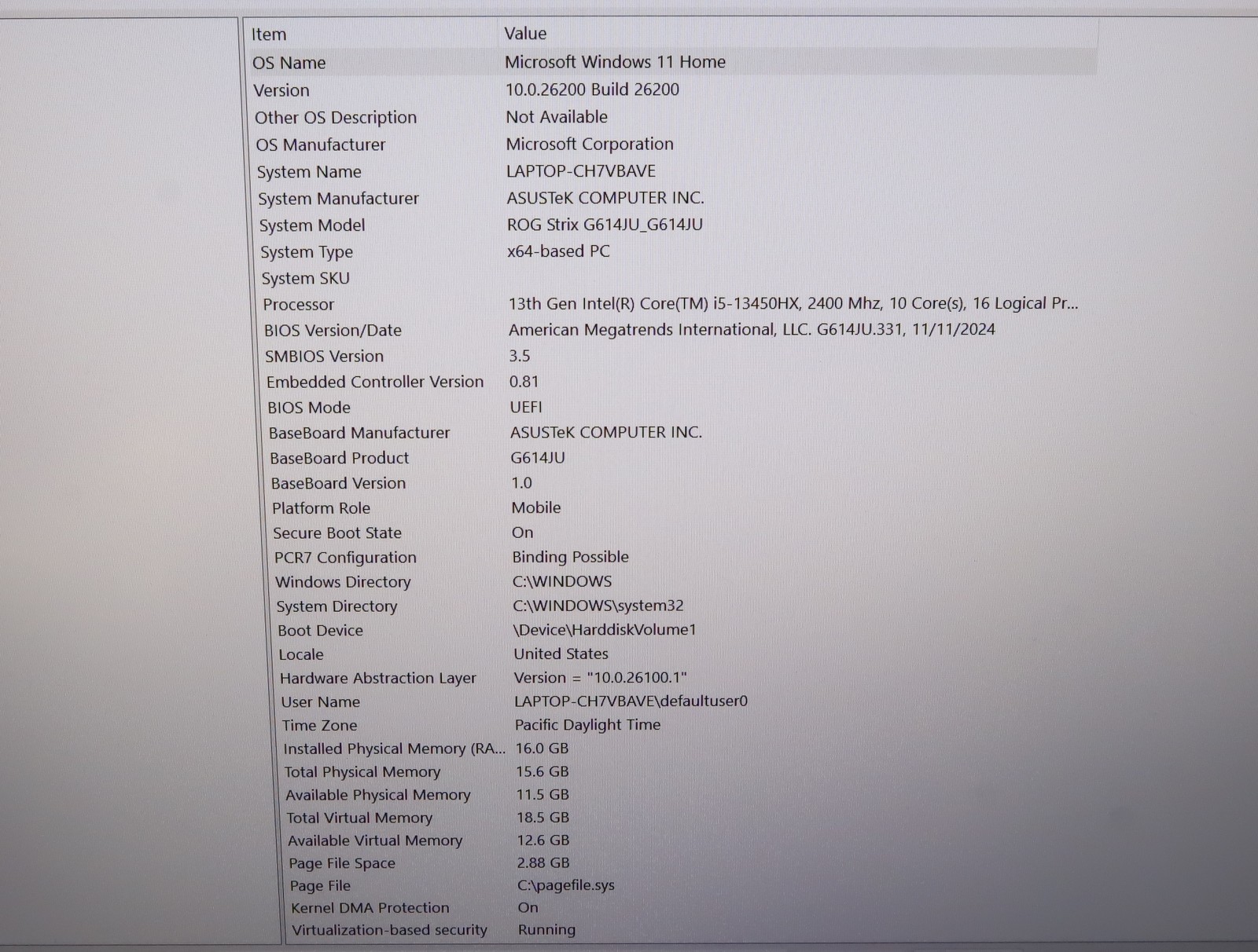 ASUS ROG Strix G16 G614JU Intel Core i5-13450HX 2.4GHz RTX 4050 16GB 1TB SSD 16″