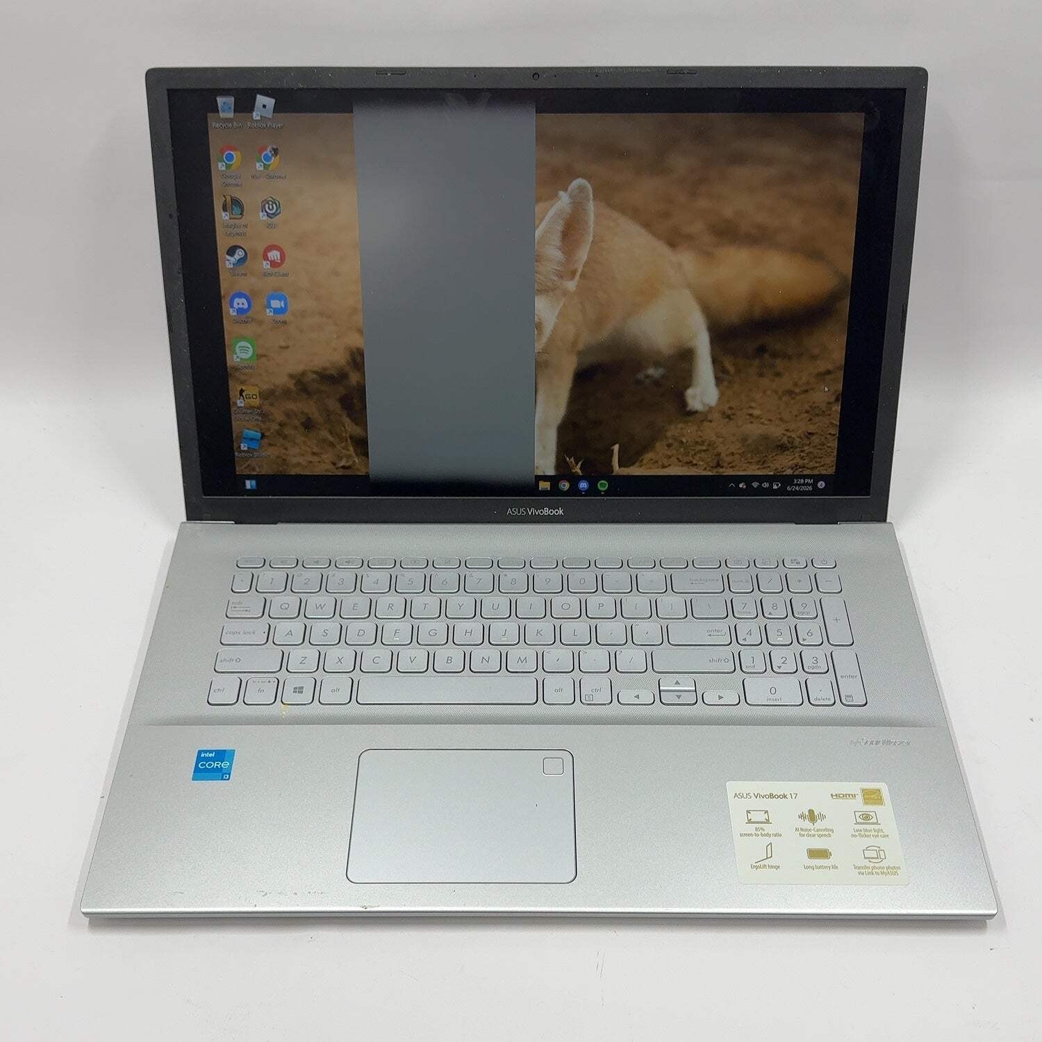 Broken Asus Vivobook 17 K712EA-WH34 17.3″ i3-1115G4 8GB RAM 256GB SSD Bad LCD
