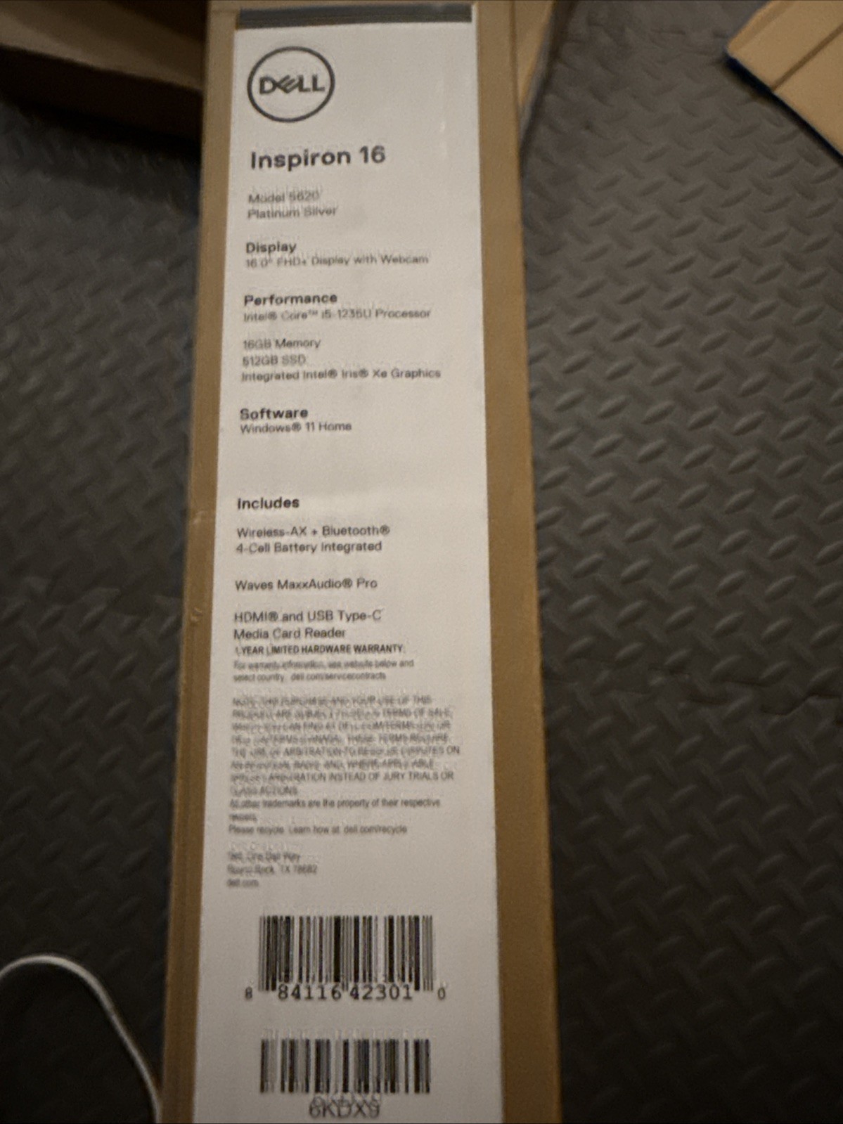 Dell Inspiron 16 5620, Intel Core i5, 16GB RAM, 512GB SSD
