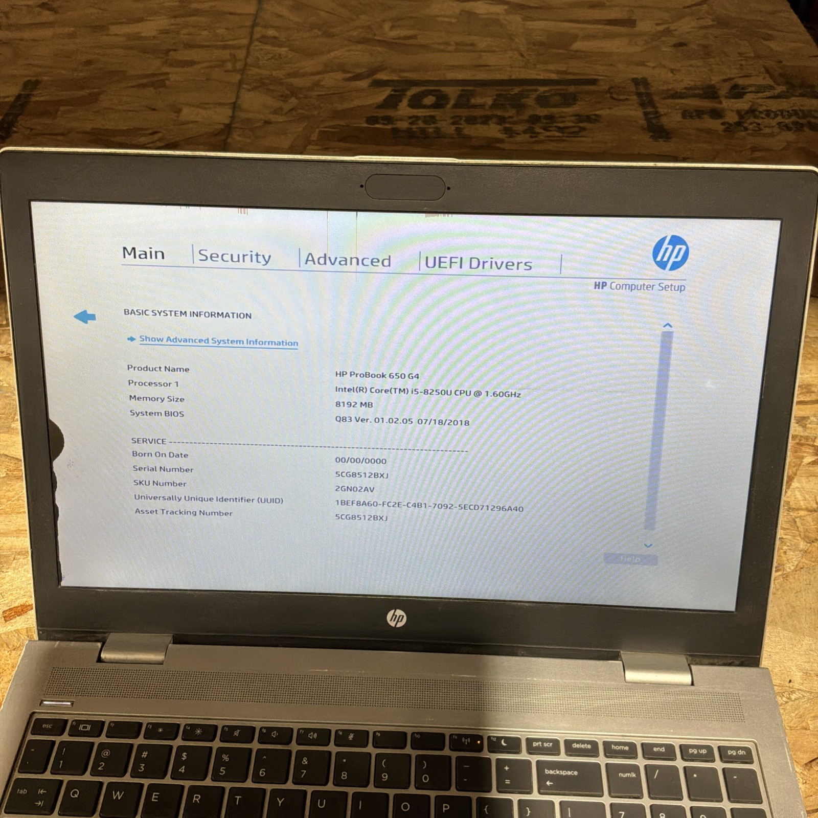 HP ProBook 650 G4 Intel Core i5-8250U 1.6GHz 8GB 500GB SSD Windows 11 C438