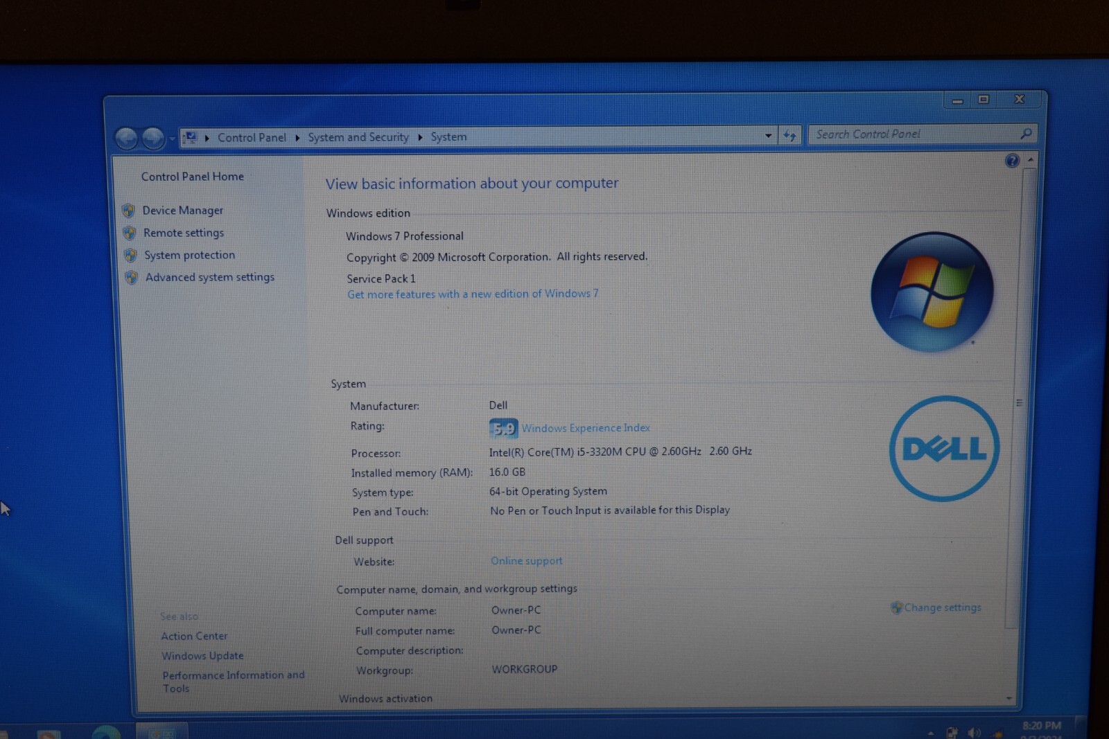 Dell Latitude E6430 Intel Core i5-3320M 16GB RAM 1TB HDD Windows 7 Pro 64-bit