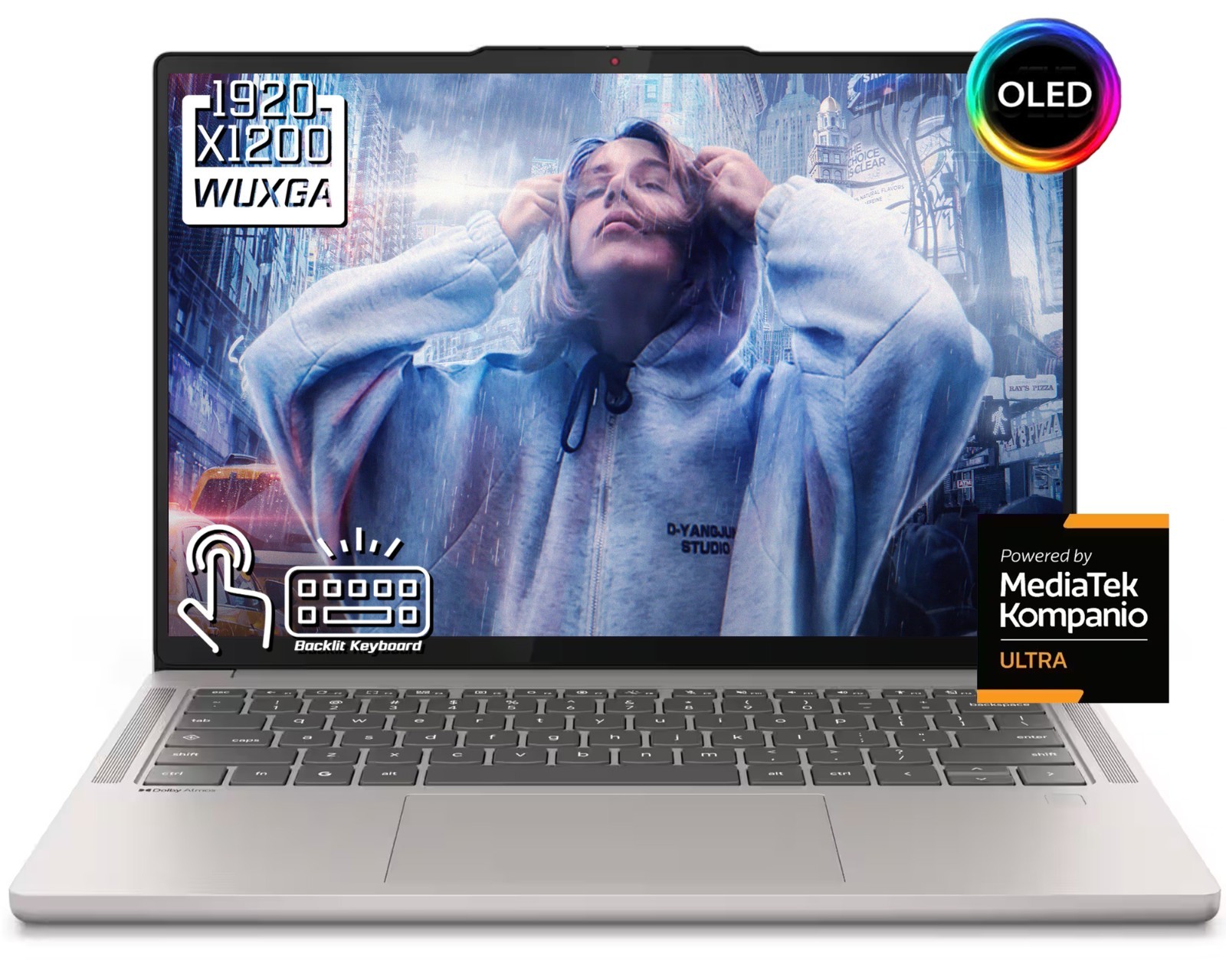 Lenovo Chromebook 14″ OLED 2K Touch Laptop MediaTek Kompanio Ultra 910 256GB UFS