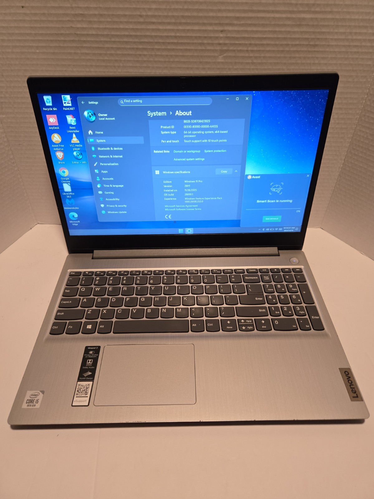 Lenovo IdeaPad 3 15.6″ Touchscreen i5 10th 1.19GHz 4g 128g Win11 ✋🏾READ DETAILS
