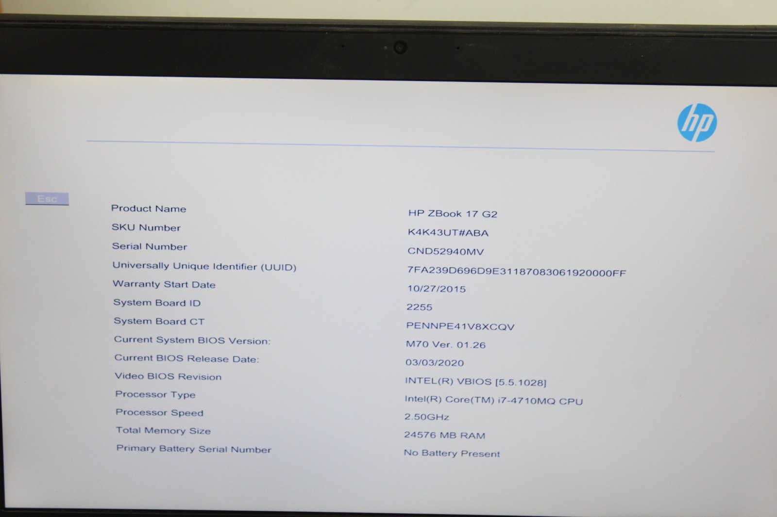 AS IS PARTS Lot of 2 HP ZBook 17 G2 2.4GHz i7-4810MQ 24GB RAM NO HDD