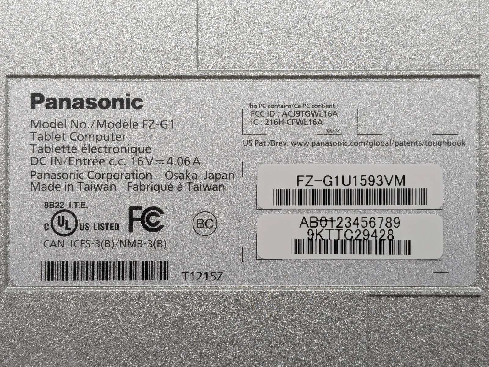 Panasonic Toughpad FZ-G1 MK5 i5-7300U 8GB Rugged Tablet Shell POSTs