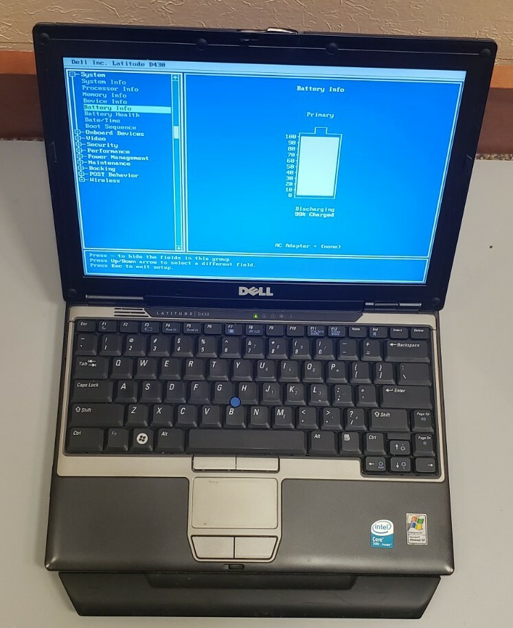 Dell Latitude D430 Intel Core Solo 1.20GHz 2GB RAM 60GB HDD WIFI BOOT TO BIOS