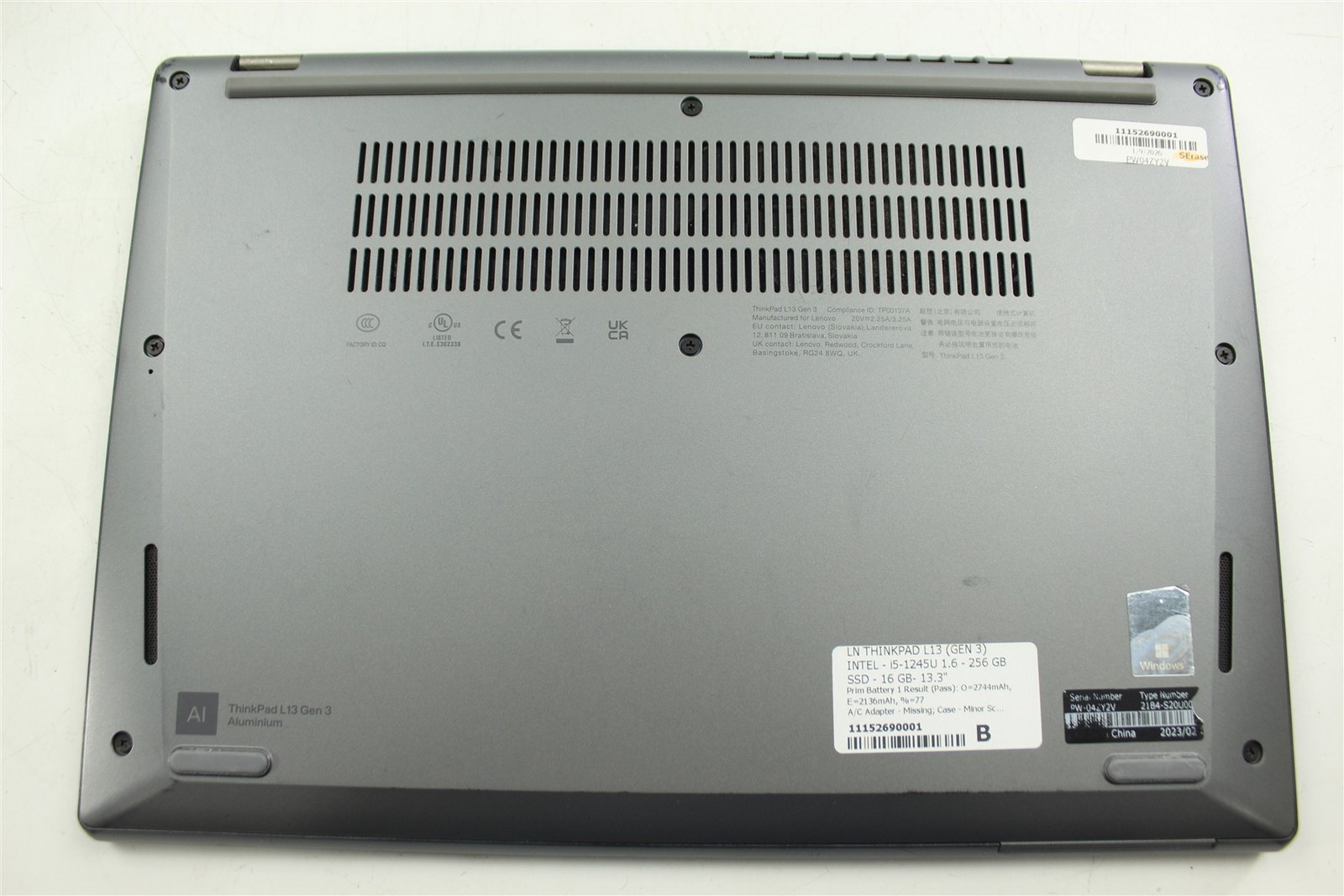 Lenovo ThinkPad L13 Gen 3 13.3″ i5-1245U 1.6GHz 256GB SSD 16GB RAM W11P