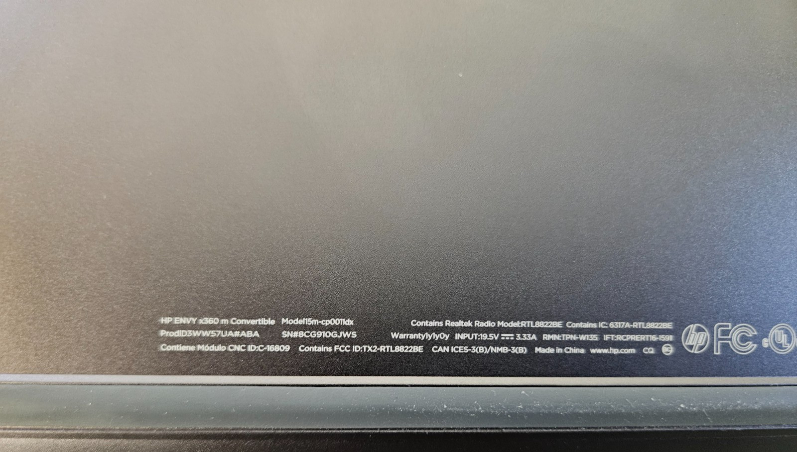 HP Envy x360 Convertible 15m-cp0xxx Ryzen 5 2500U / 8GB Ram / 128GB SSD PARTS
