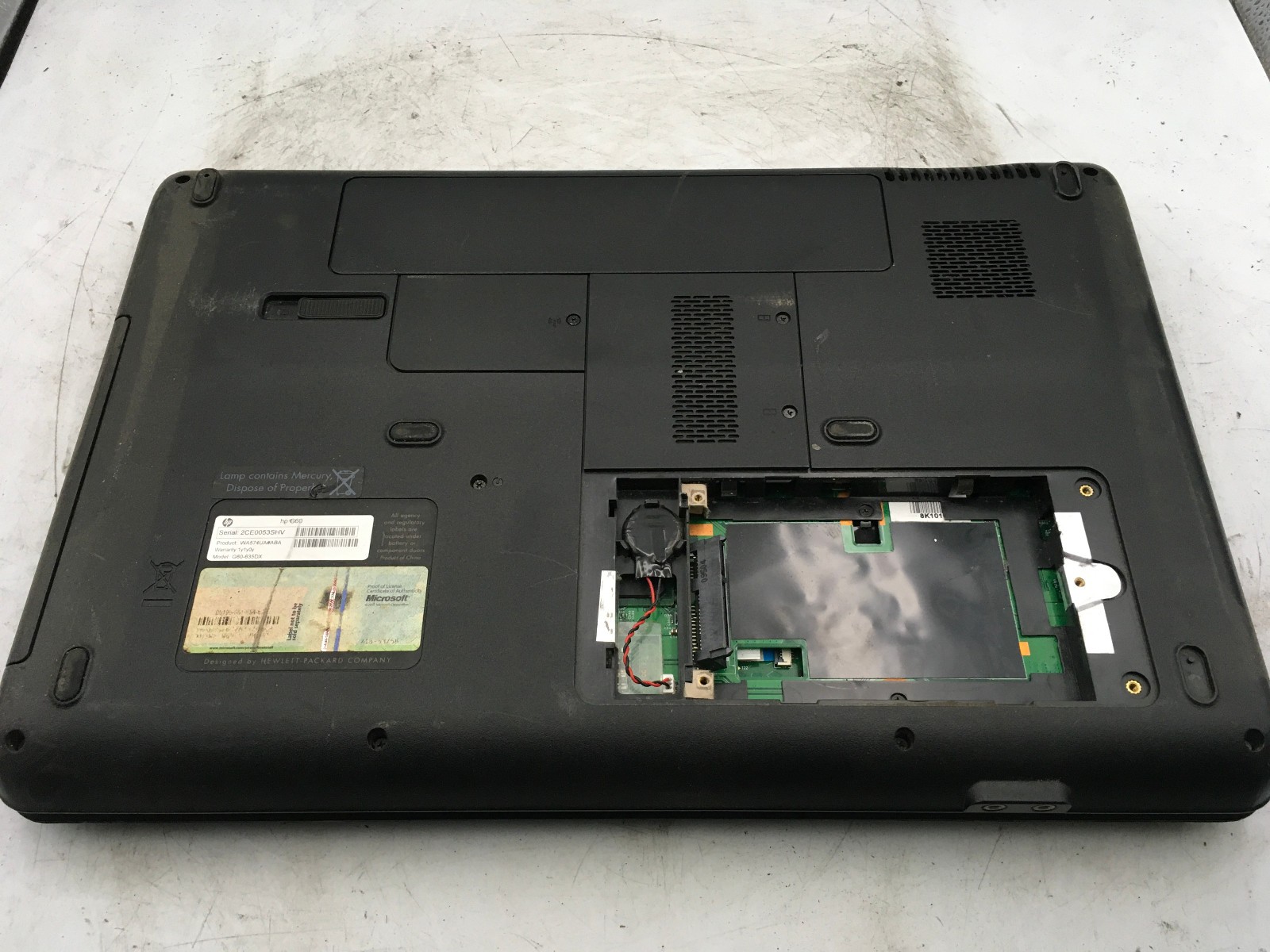 HP G60 LAPTOP – BOOTS TO BIOS – INTEL CORE 2 DUO – 3GB RAM – READ DESCRIPTION-BB