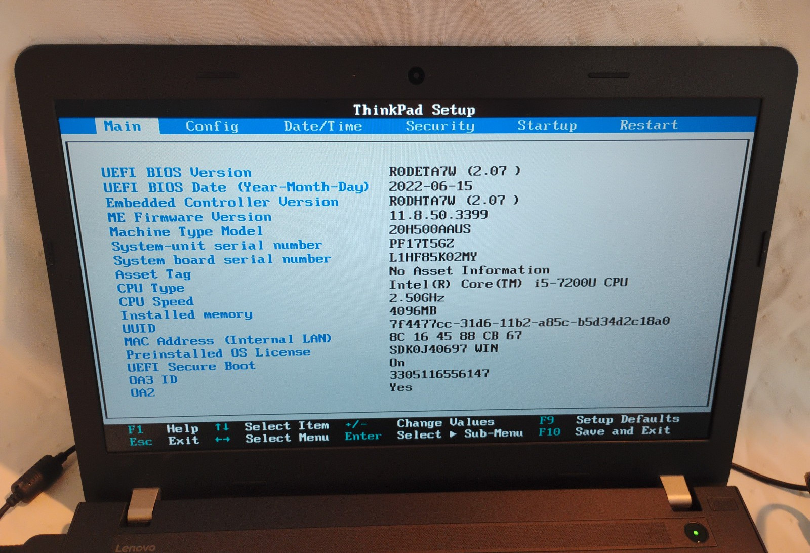 Lenovo ThinkPad E570 Laptop i5-7200U, 4GB RAM, NO HD, for parts for repair