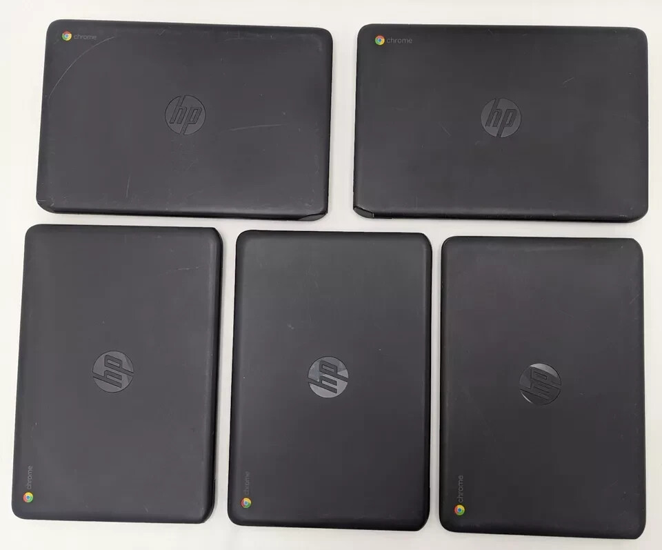 Lot of 5 HP Chromebook 11 G6 EE 11.6″ Celeron N3350 1.10GHz 4GB RAM 16GB eMMC