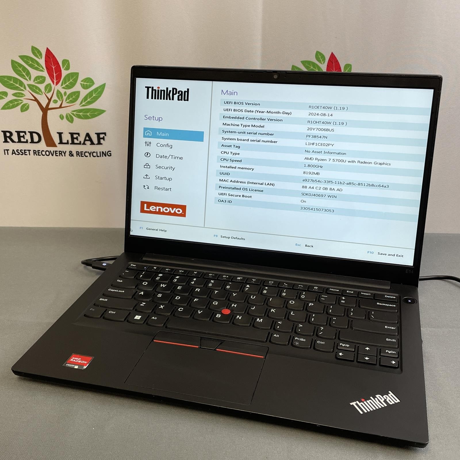LENOVO ThinkPad E14 Gen 3, Ryzen 7-5700U 8 GB RAM No SSD | Grade C/D (READ)