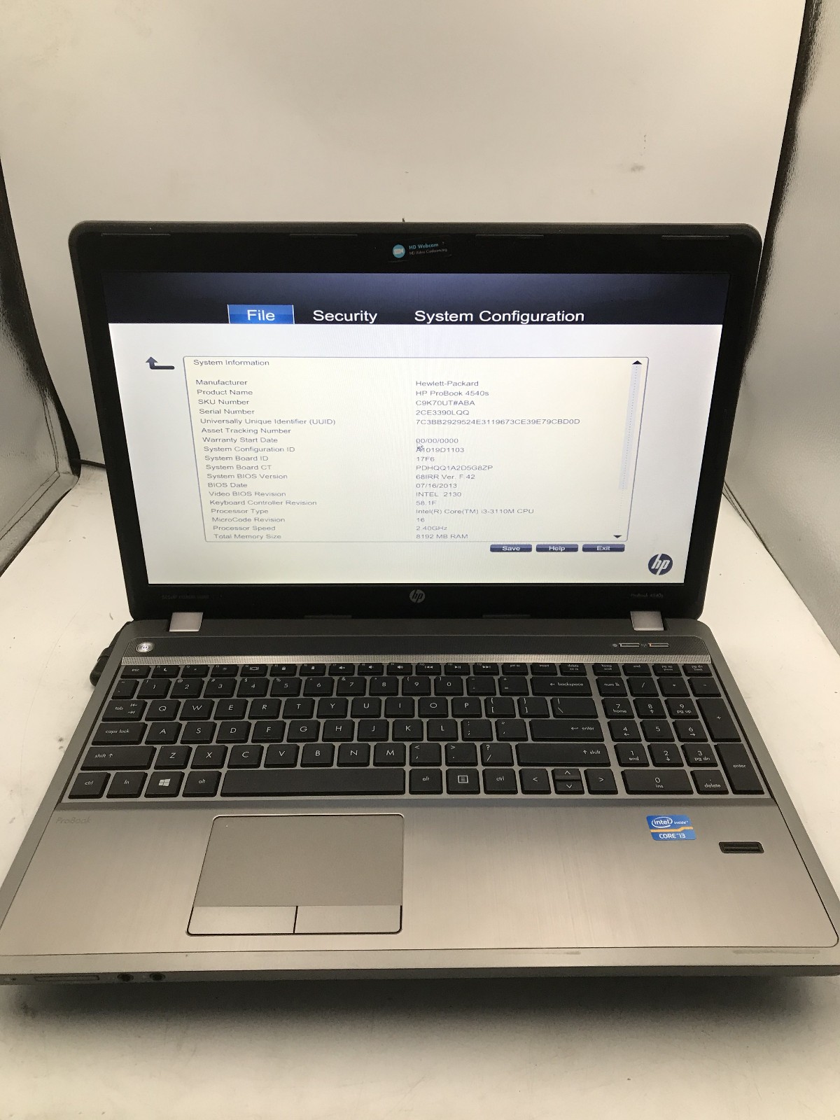 HP PRROBOOK 4530S – LOT OF 3 -BOOTS TO BIOS- INTEL I3 3RD GEN – 4GB RAM -READ-BB