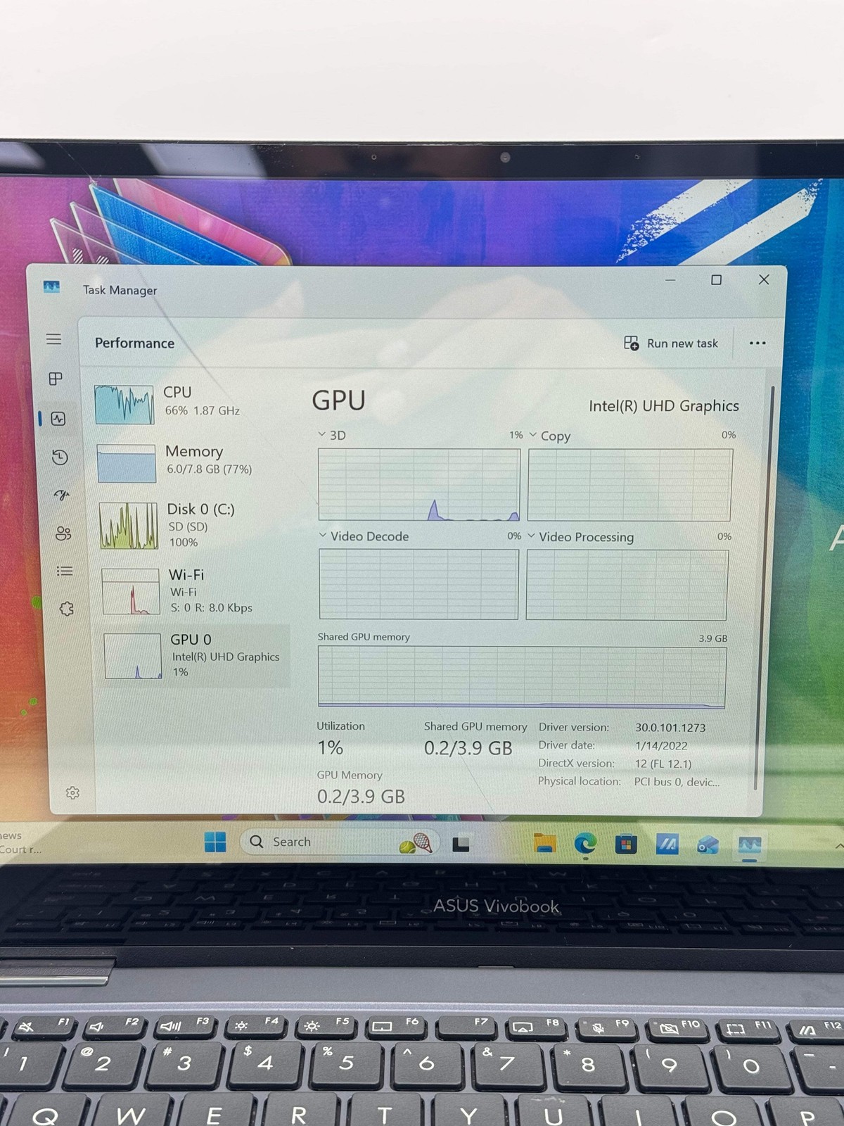 Asus VivoBook Go 14 Intel Pentium 8GB 128GB Damaged Screen For Parts