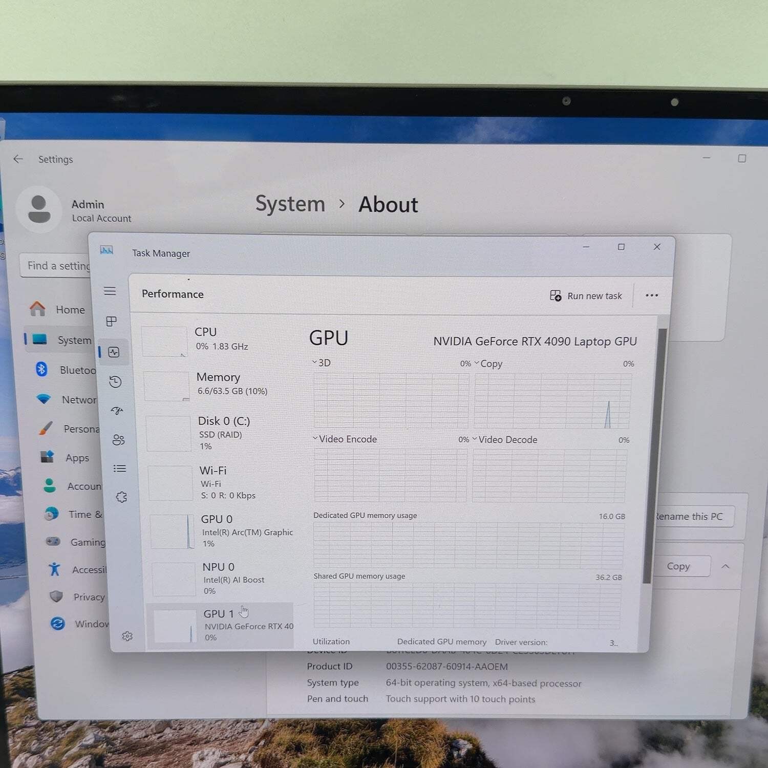 Dell Precision 5690 16″ Core Ultra 7 165H 3.8GHz 64GB RAM 1TB SSD RTX 4090