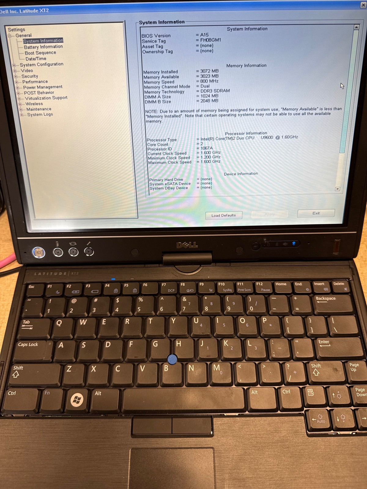 Dell Latitude XT2 Core 2 Duo U9600 1.6GHz 3 GB No Drive 12.1″ FOR PARTS/REPAIR