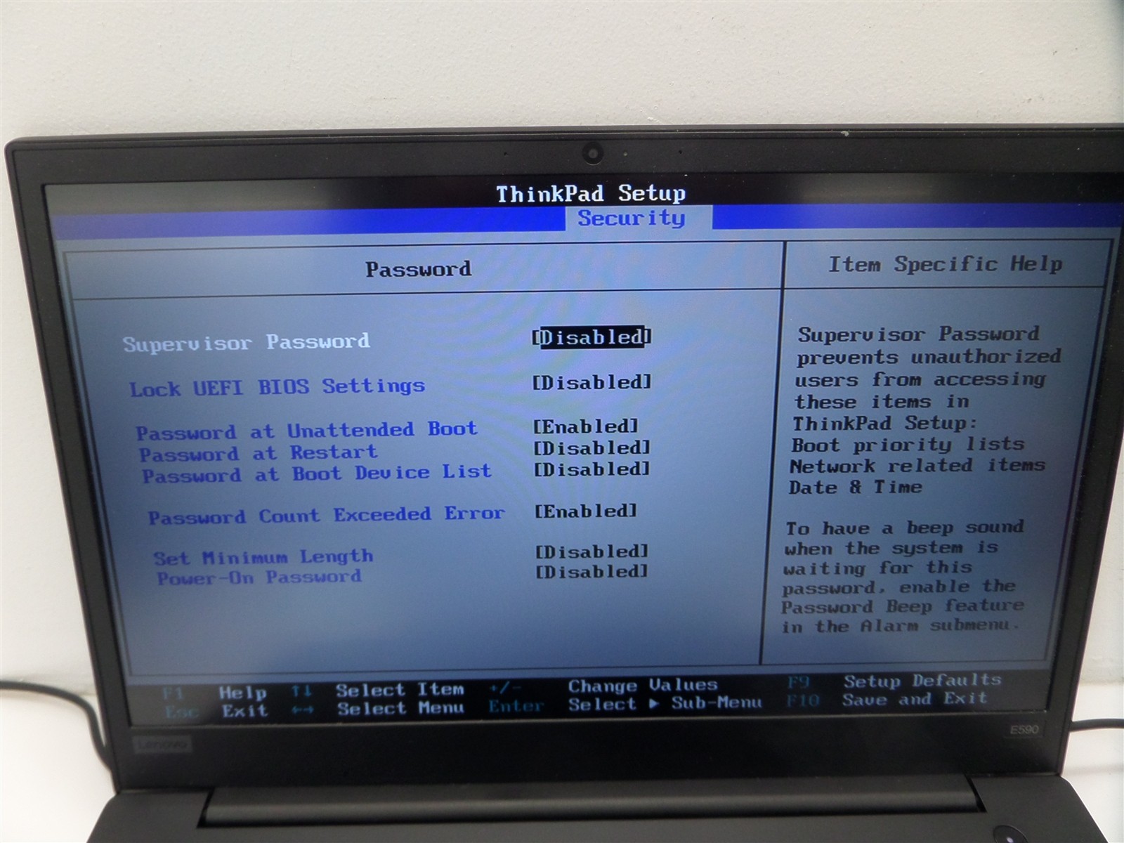 Lenovo ThinkPad E590 15.6″ w/ i7-8565U 1.8GHz CPU 4GB RAM – No HDD/Battery