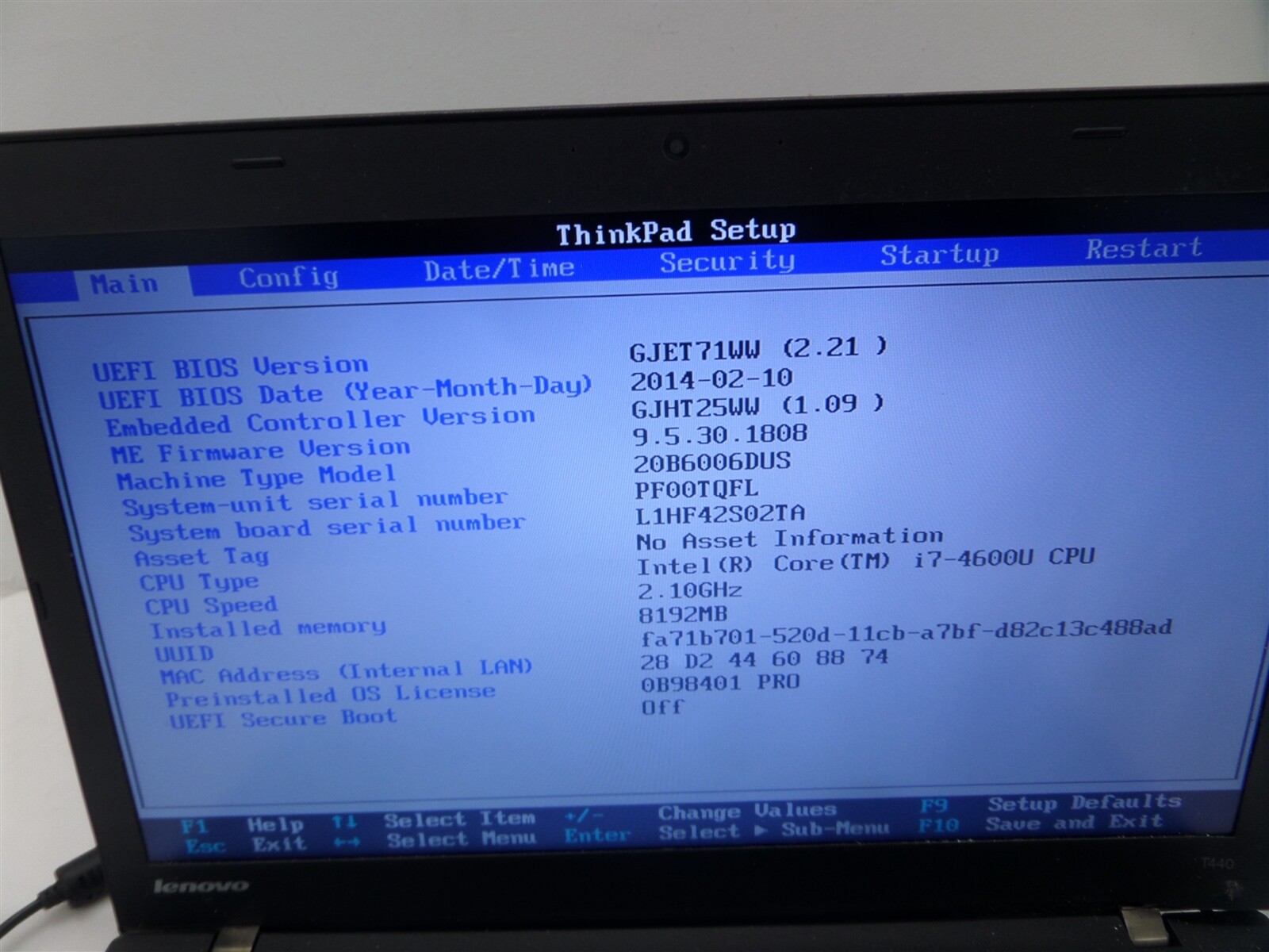 Lenovo ThinkPad T440 14″ Laptop w/ Core i7-4600U 2.1GHz CPU 8GB RAM – No HDD