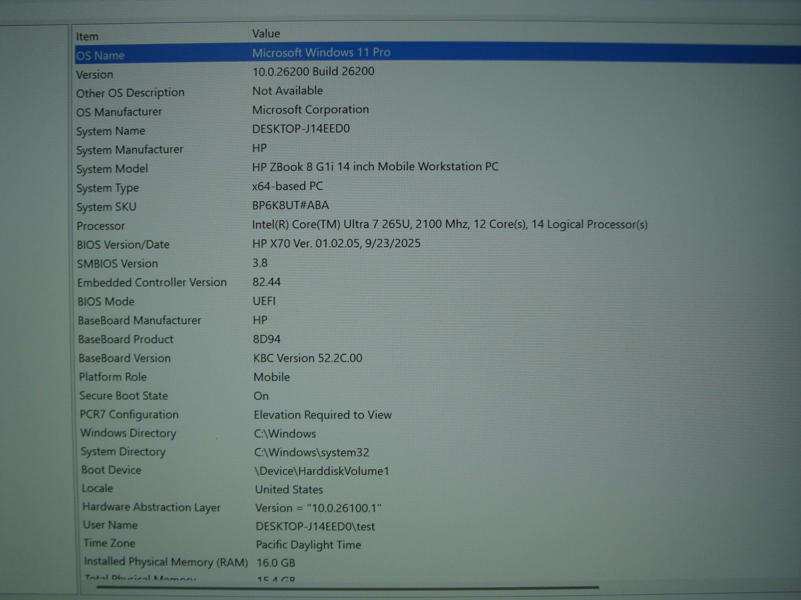 2026 HP ZBook 8 G1i Mobile Workstation 14″FHD+ Ultra 7 265H 2.1GHz 16GB 512GB