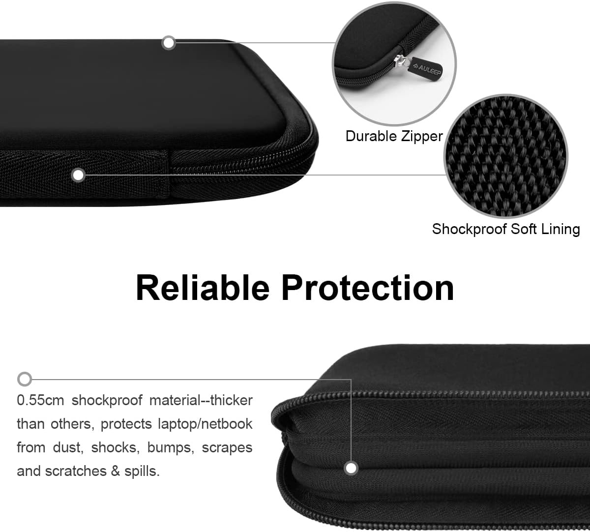 13-14 Inch Laptop Sleeves, Neoprene Water-Resistant Notebook Computer Pocket Sle