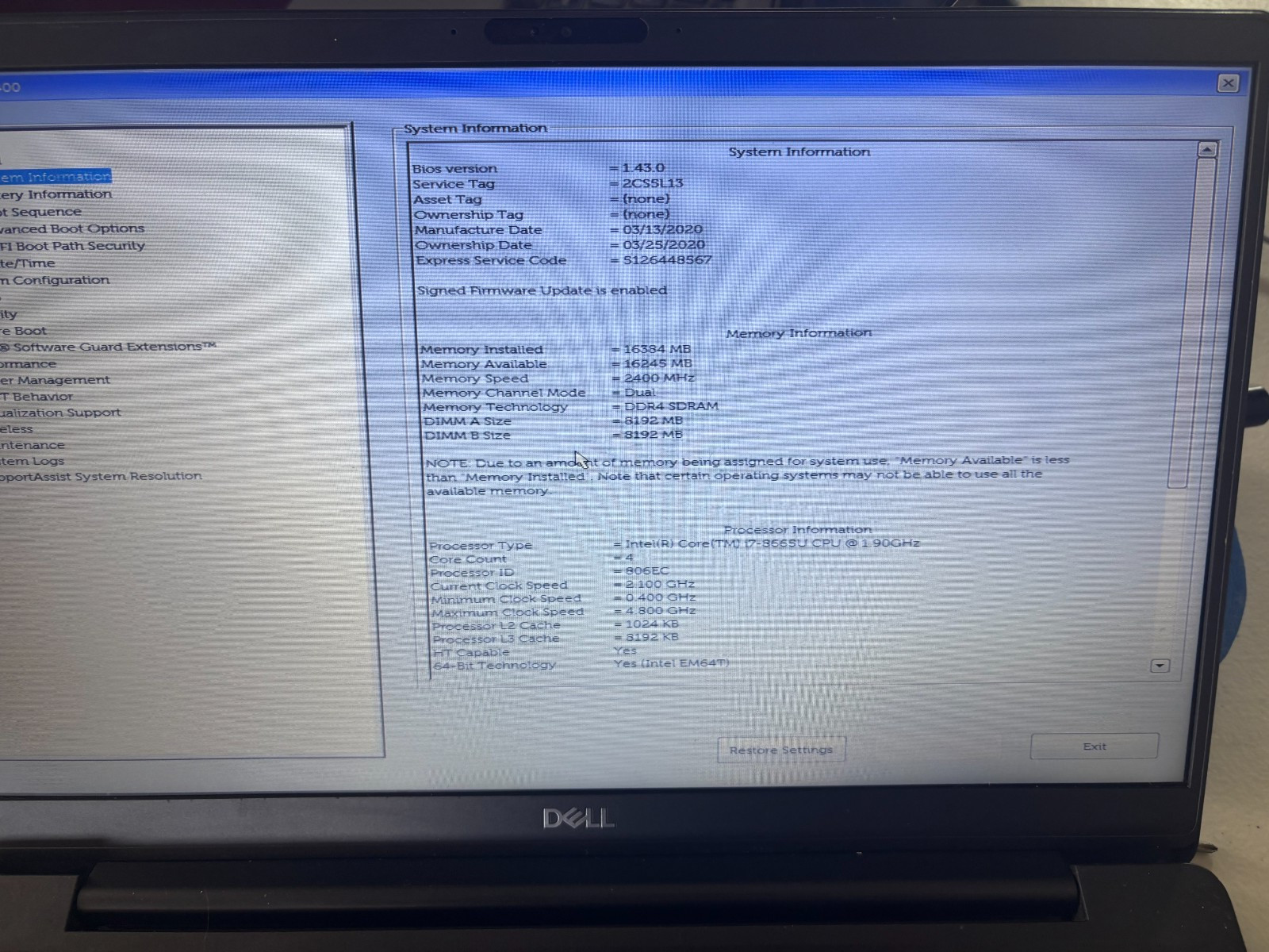 Dell Latitude 7400 14″ FHD Laptop i7-8665U 16GB RAM 512GB NVMe SSD Windows 11 Pr