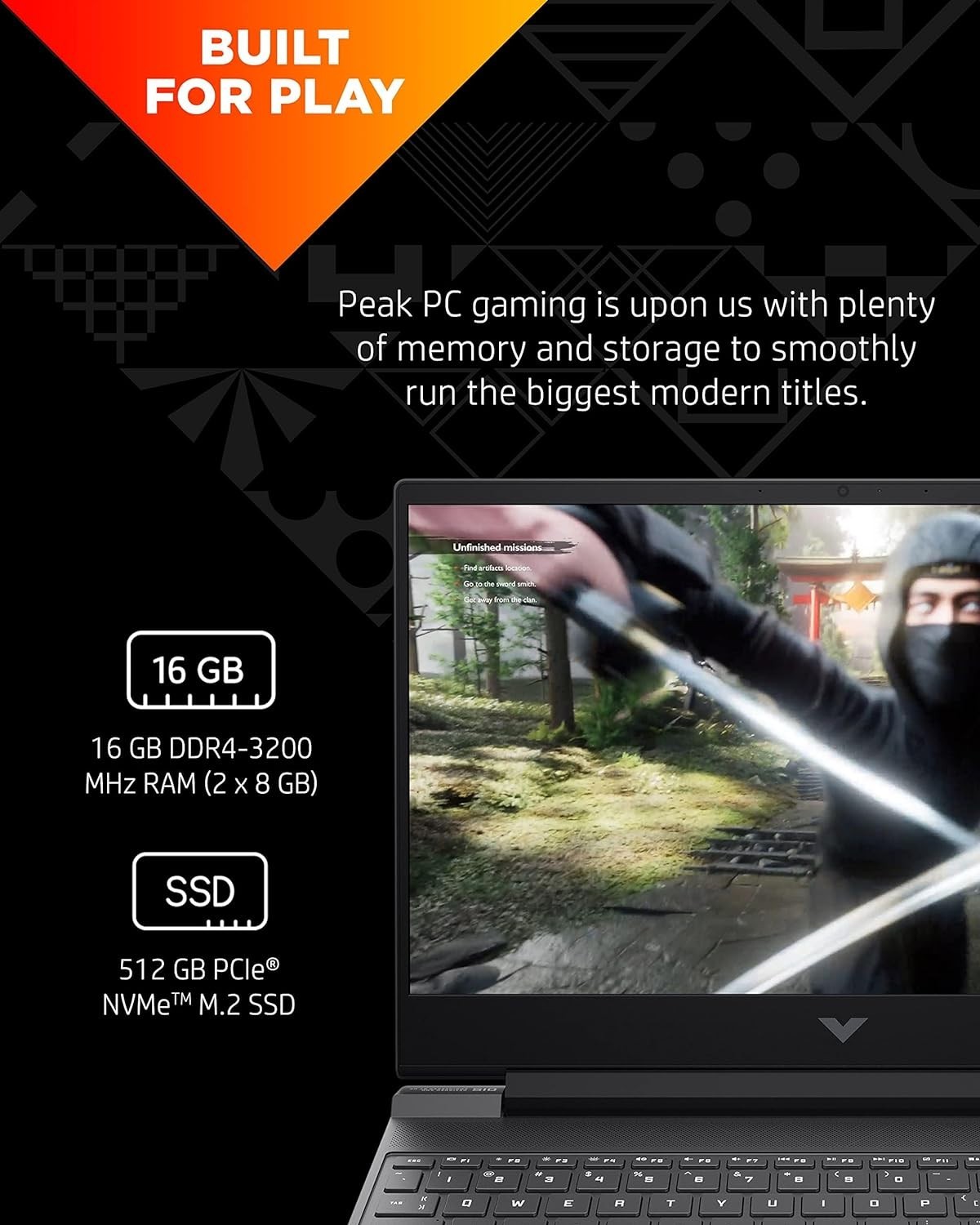 HP 15.6 Victus Gaming Laptop RTX 3050 Ti 1080p Ryzen 7 5800H 16GB 512GB Win 11